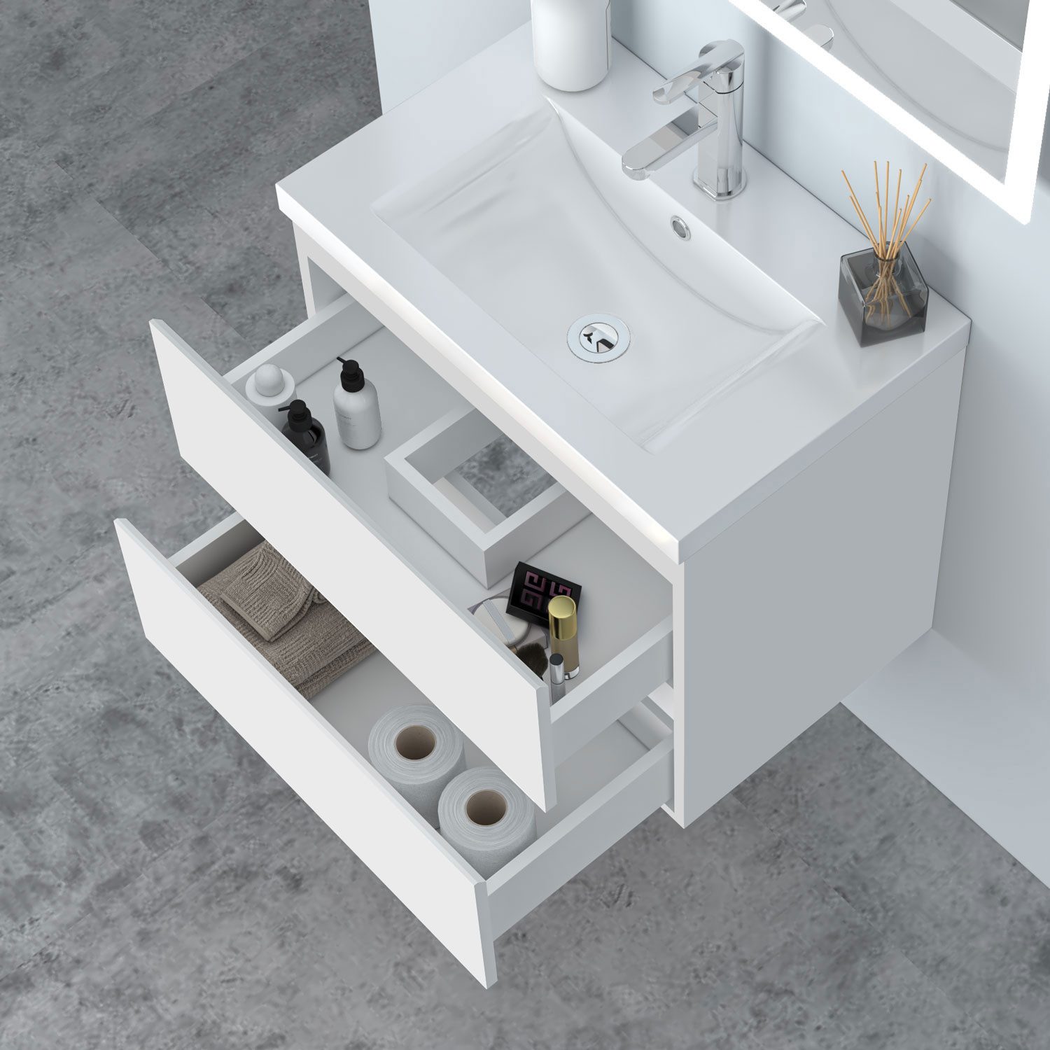 Aica Sanitär Waschtisch Badmöbel Waschtisch Badschrank günstig online kaufen