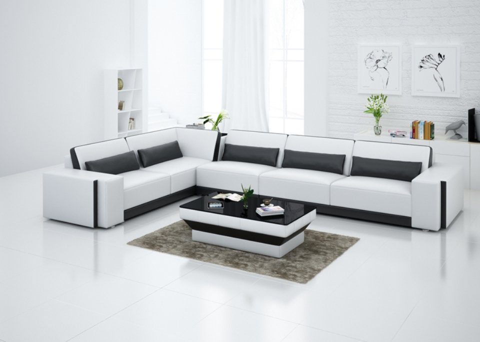 JVmoebel Ecksofa, Ledersofa Couch Design Ecksofa Modern Sofa Eck Wohnlandschaft