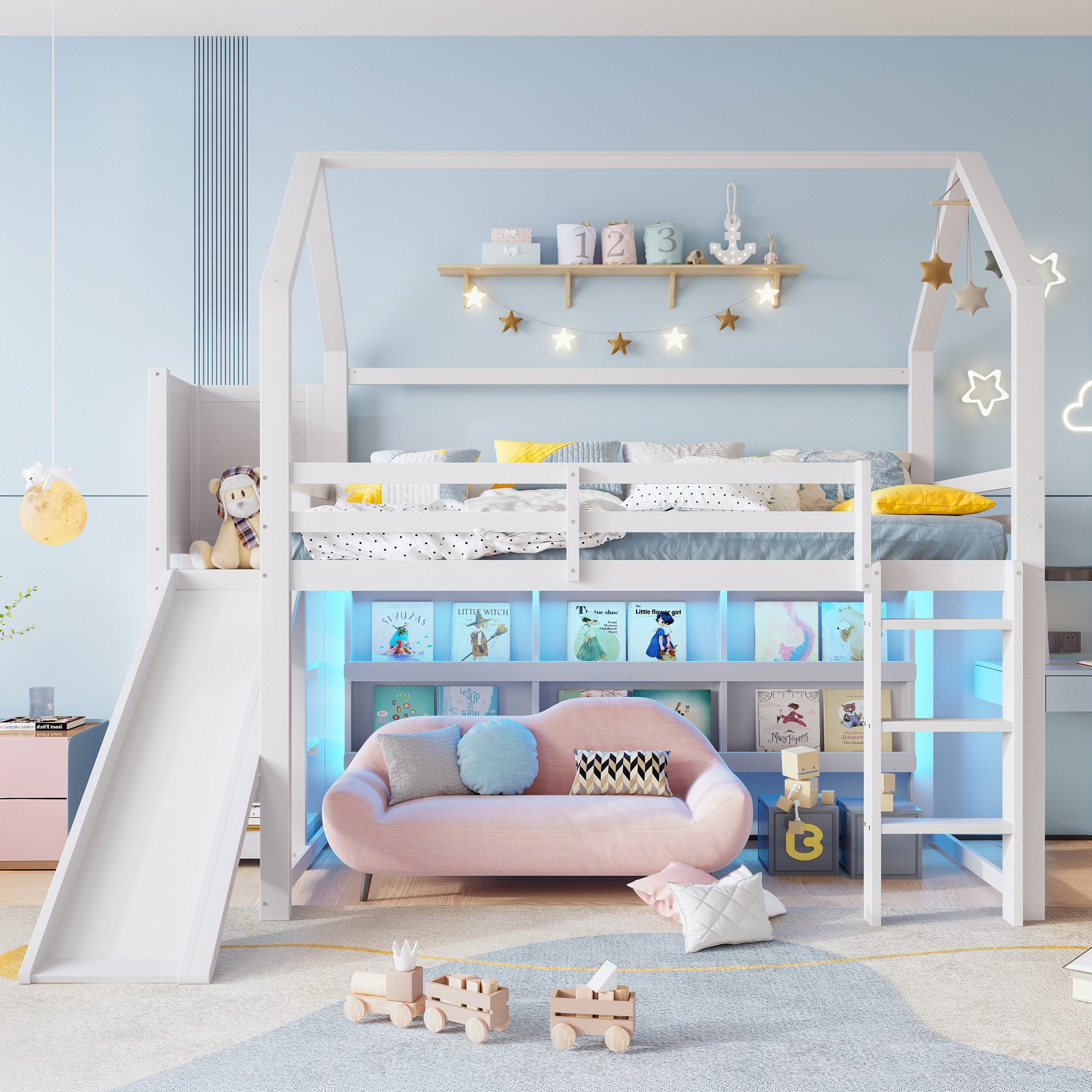 Merax Hochbett (Haus-Design, 1-St., Abenteuerbett Hausbett günstig online kaufen