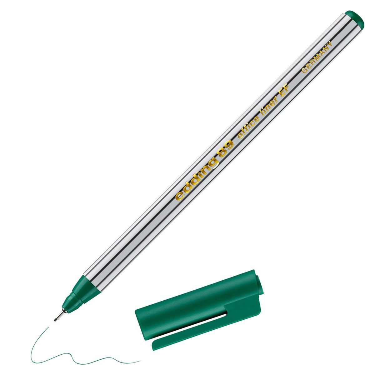edding Fineliner Fineliner 89 office liner EF 10 Stück grün, metallgefasste Kunststoffspitze