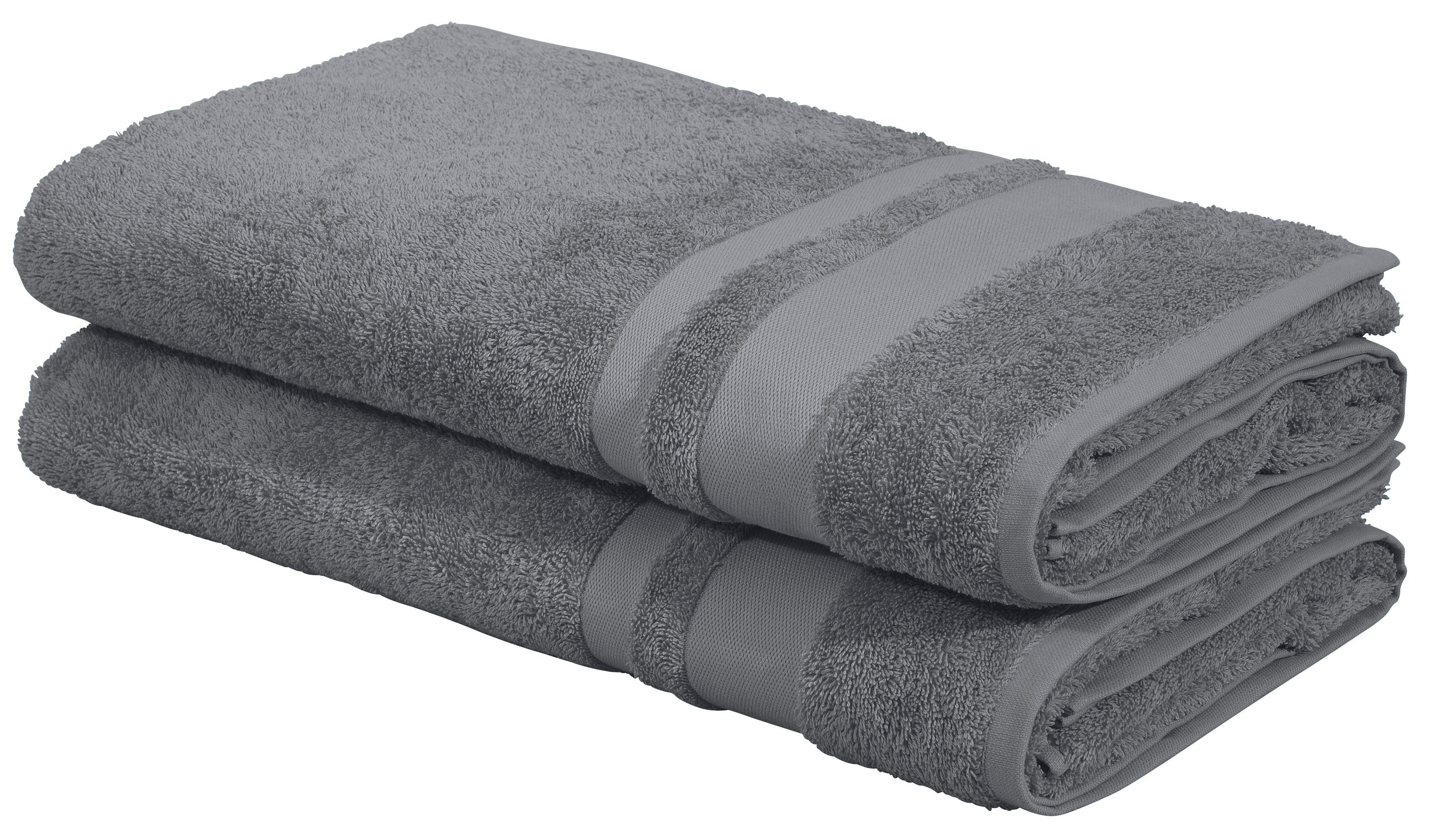 OTTO home Saunatuch Vanessa, 2 Saunatücher, 80x200cm, in Standard- und Premium-Qualität, Walkfrottee (Set, 2-St), Handtücher mit Bordüre, 100% Baumwolle, einfarbig, weich