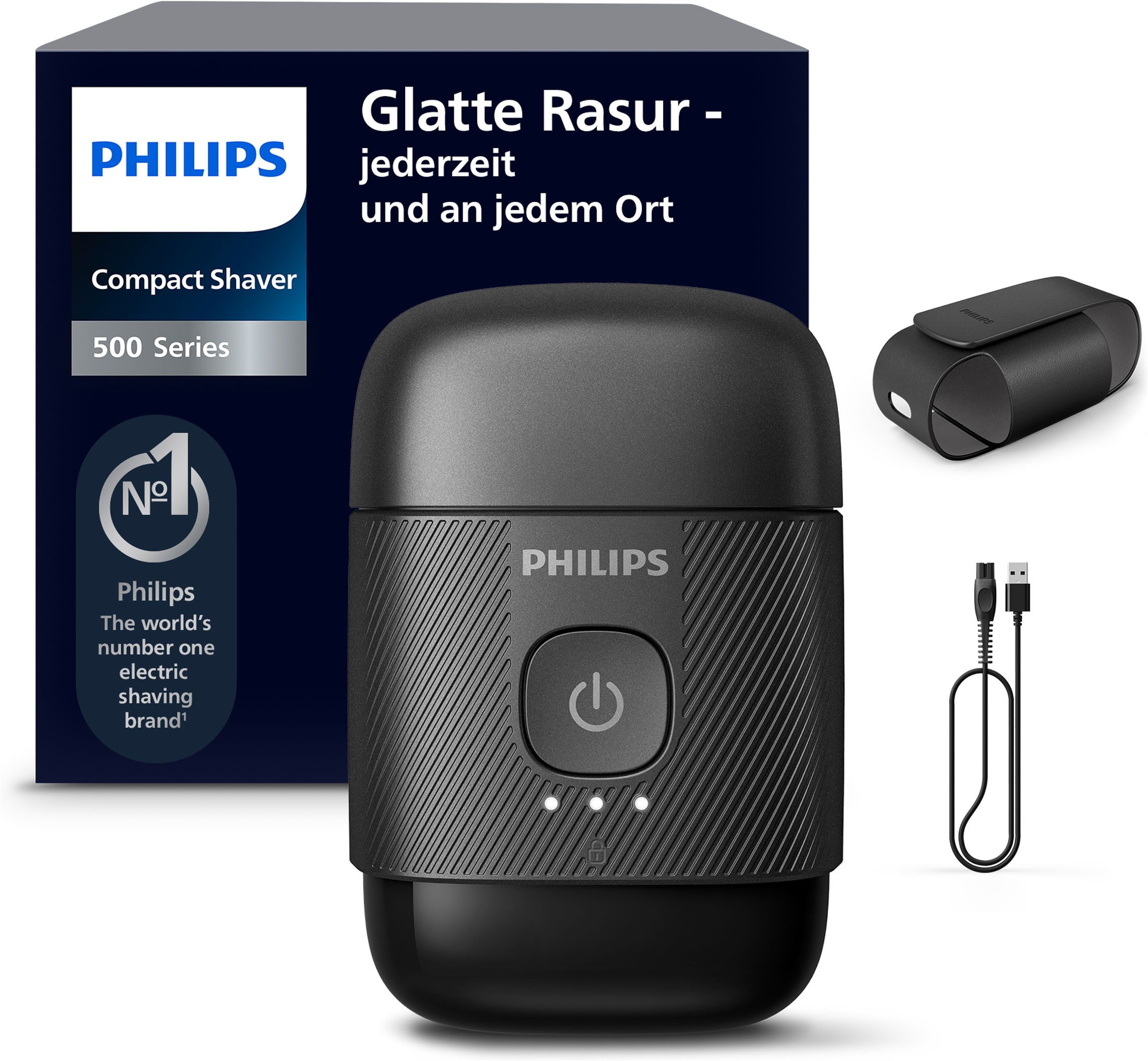 Philips Elektrorasierer S591/05, mit SteelPrecision Klingen, 3D Floating Heads, inkl. Reiseetui