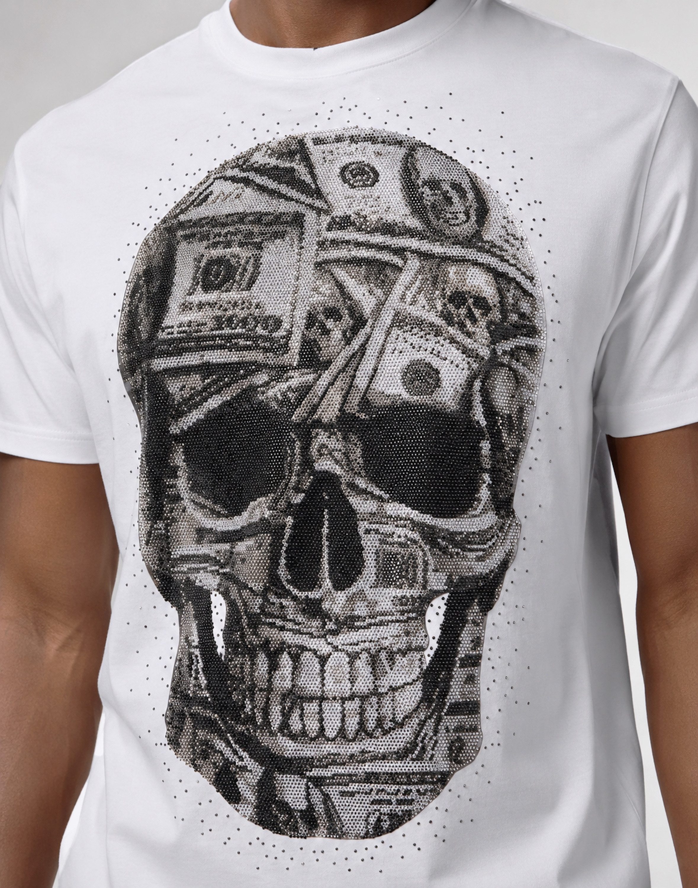 PHILIPP PLEIN T-Shirt Skull Mit Schmucksteinen
