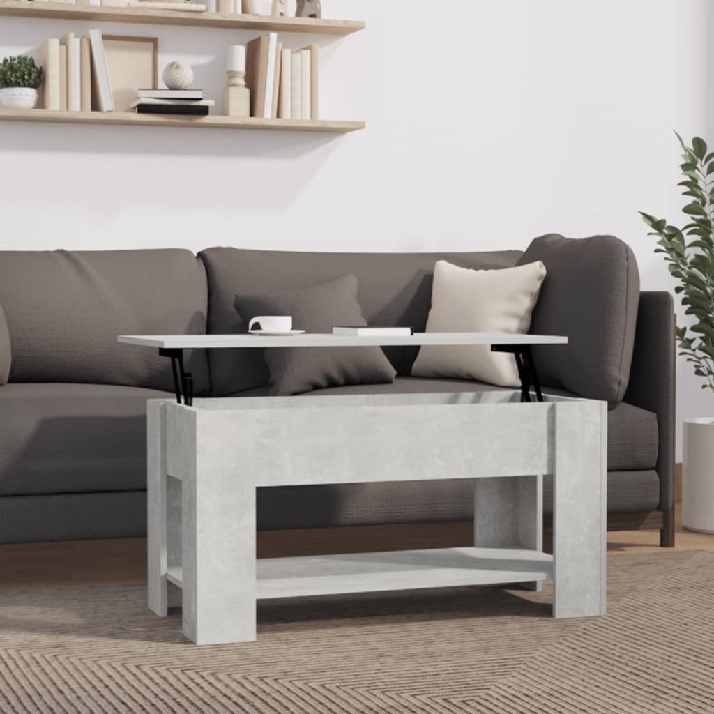 vidaXL Couchtisch Couchtisch Betongrau Betongrau Holzwerkstoff | 101x49x52 Betongrau (1-St) cm