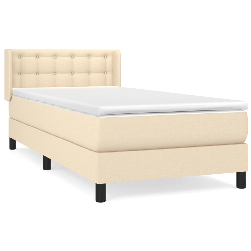 vidaXL Bett Boxspringbett mit Matratze Creme günstig online kaufen