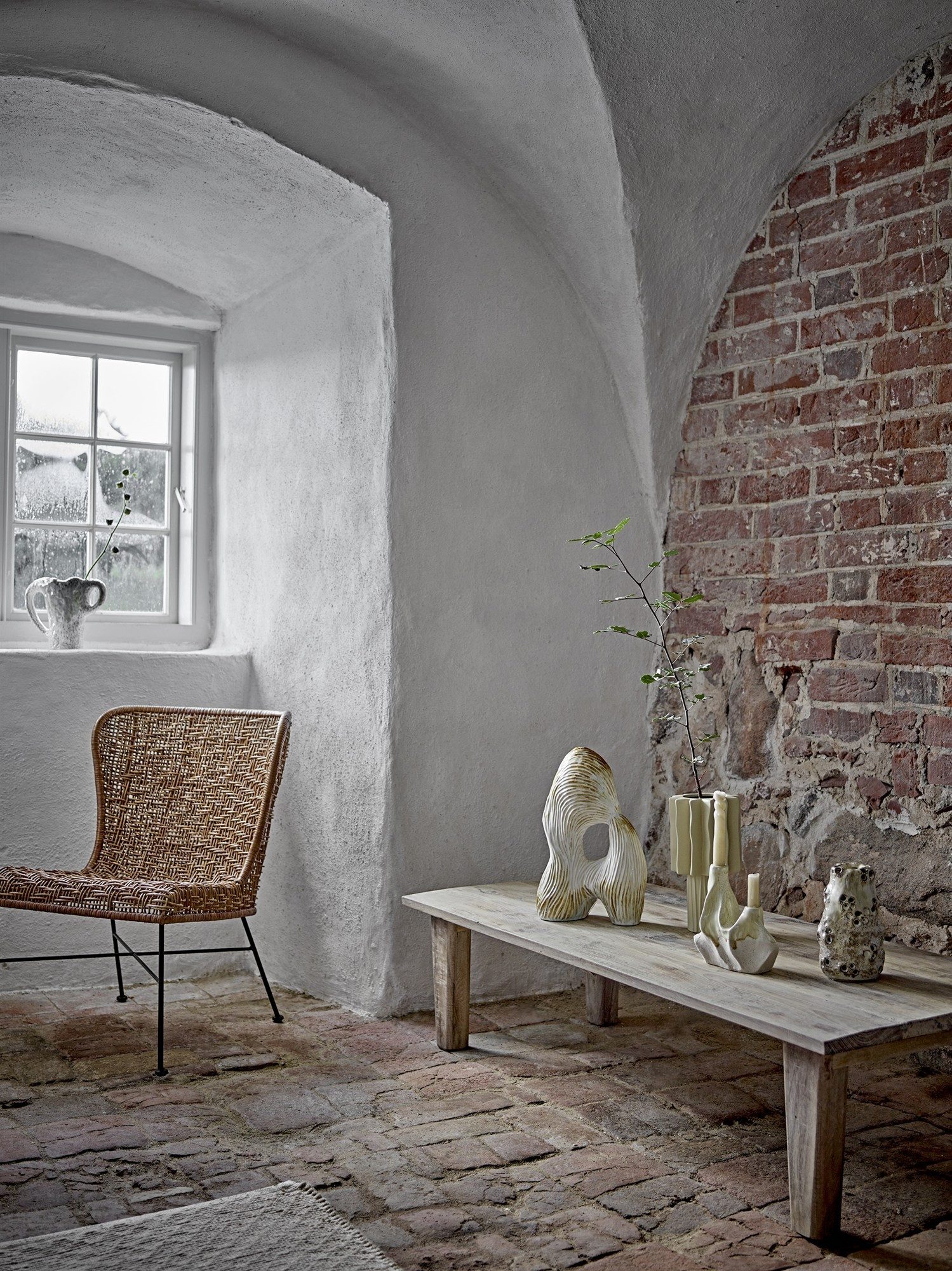 Bloomingville Dekovase Bloomingville Noble Vase, Natur, Ø 12 cm