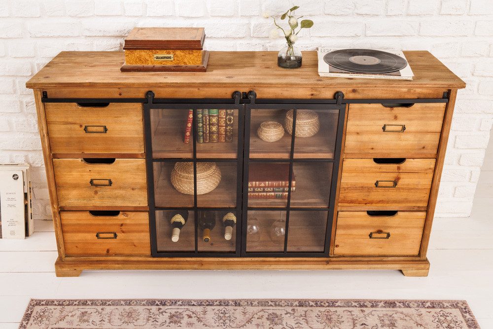 riess-ambiente Sideboard HERITAGE 148cm natur (Einzelartikel, 1 St), Wohnzimmer · Massivholz · Kommode · Landhaus