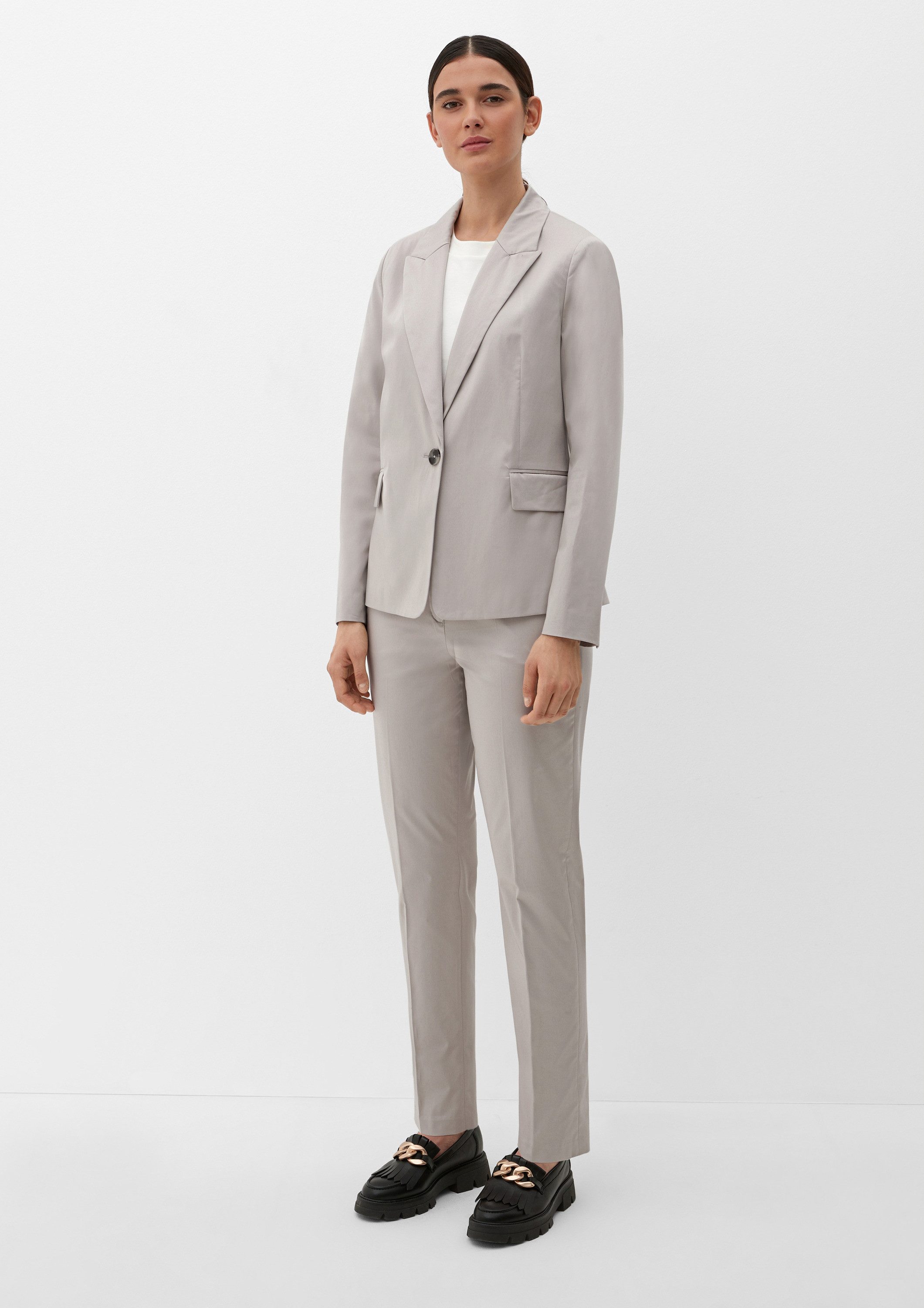 s.Oliver Jackenblazer Indoor-Blazer Blazer aus Baumwollstretch