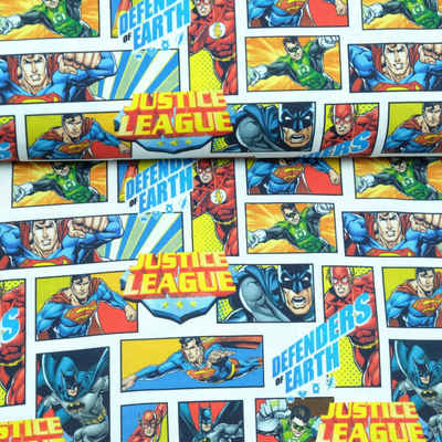 larissastoffe Stoff Lizenstoff Baumwollstoff Superman Superhelden, Meterware, 50 cm x 150 cm