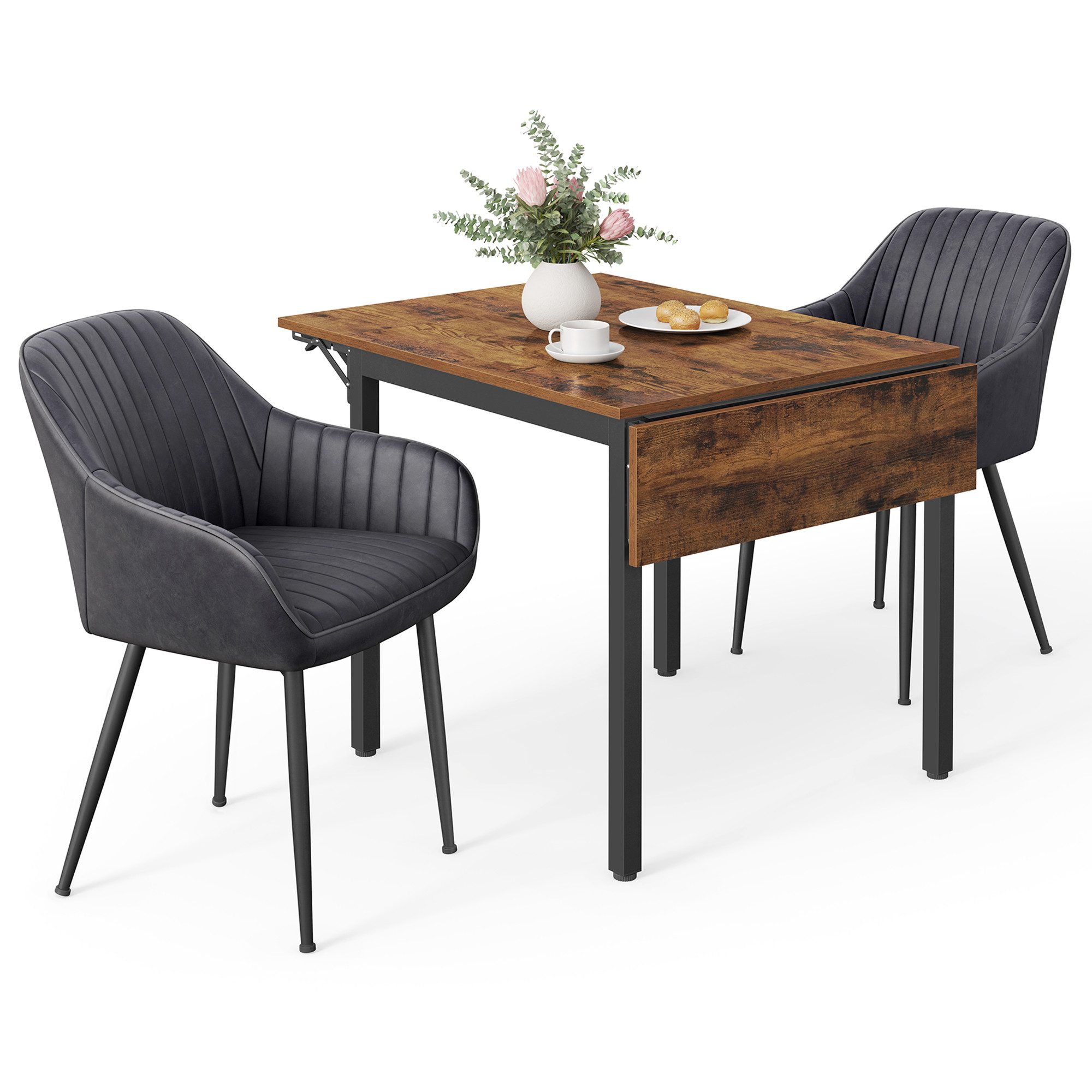 VASAGLE Essgruppe, Esstisch + zwei Stühle, vielfältige Kombinationsmöglichk günstig online kaufen