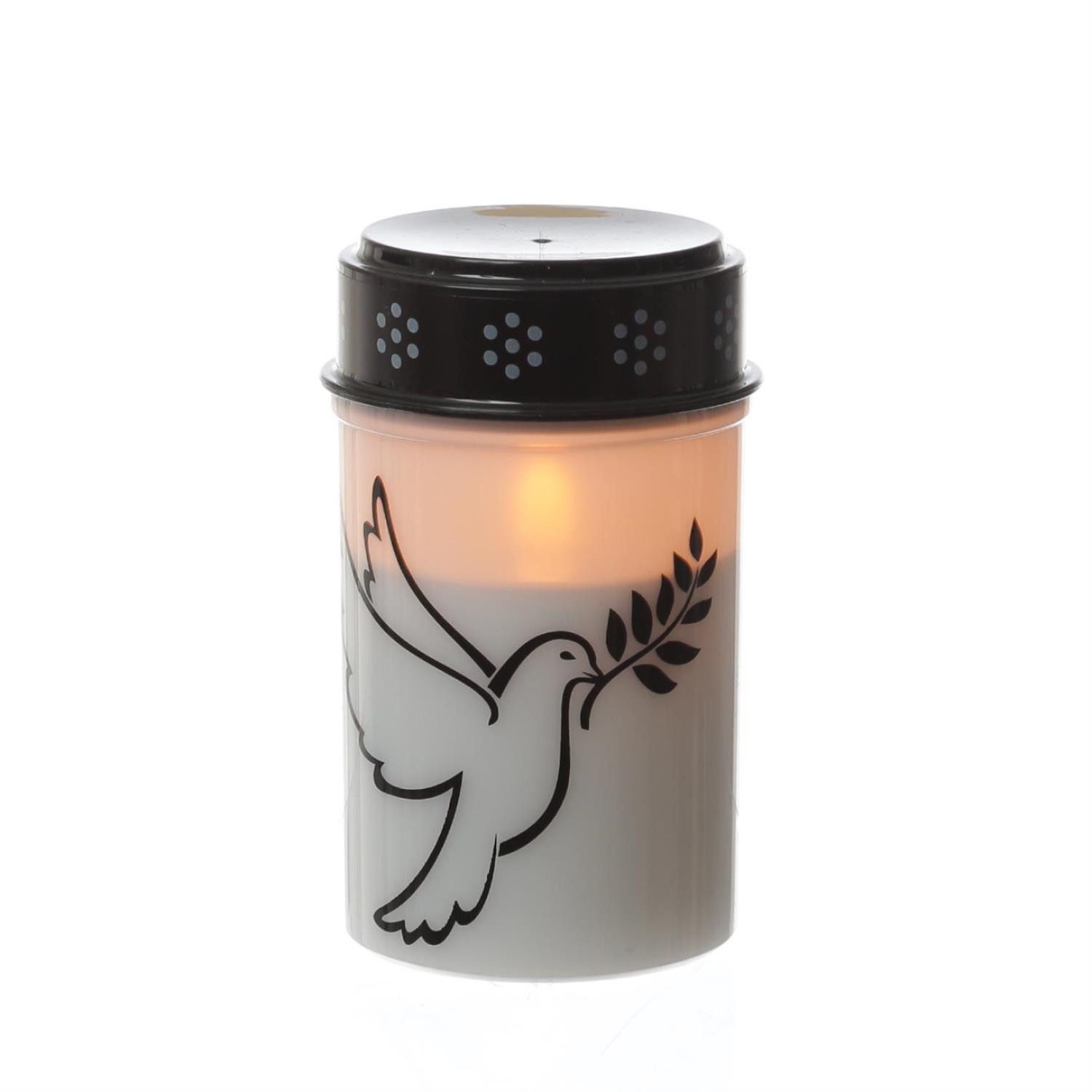 MARELIDA LED-Kerze LED Grablicht Grabkerze Taube bis 2500 Std. Friedhofsker günstig online kaufen