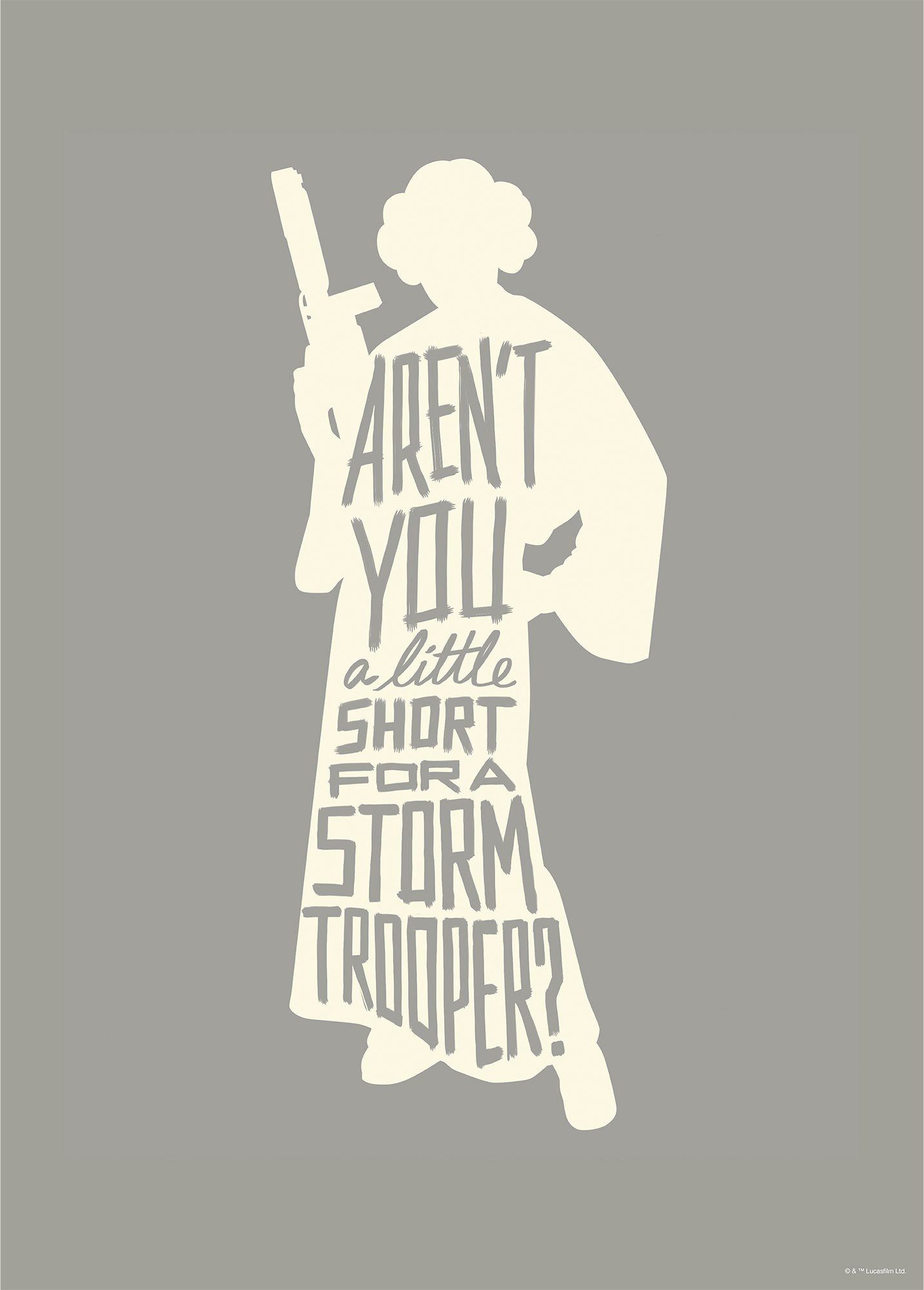 Komar Bild Star Wars Silhouette Quotes Leia, Disney (1 St), Wandbild zur Dekoration im Kinderzimmer - ohne Rahmen