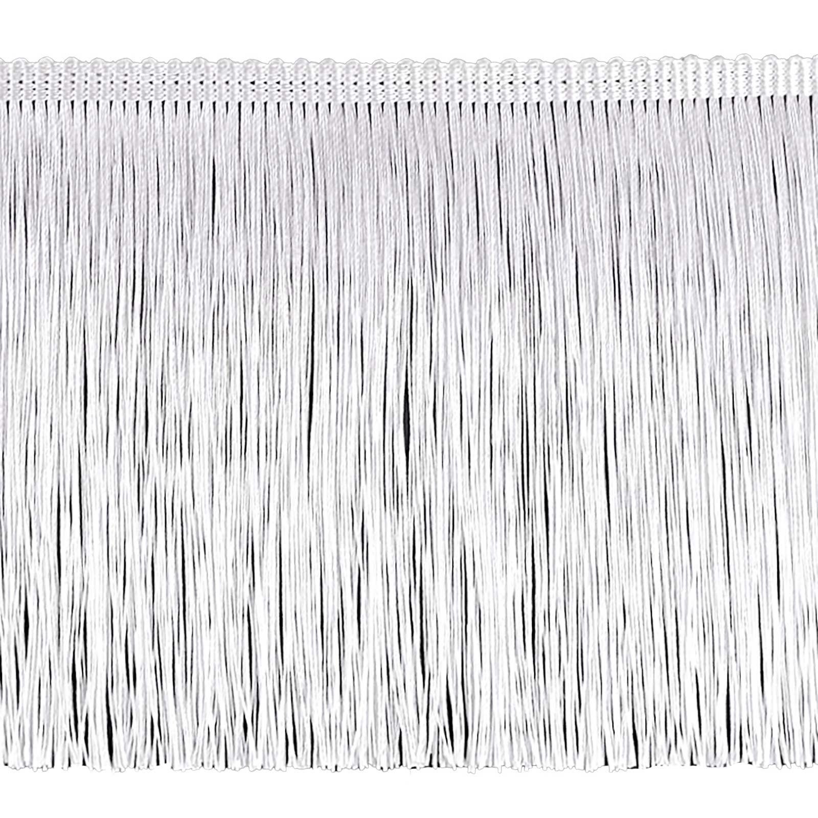 maDDma Webband Fransenborte extrabreit ab 1m Meterware 155mm Quastenborte Zierborte, weiß