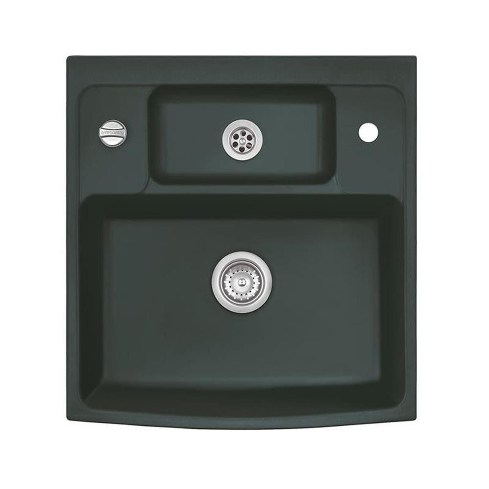 Systemceram Küchenspüle Spülmodul KeraDomo CENTRA 60 indv. 60 bis 75 cm Arbeitsplattentiefe Ei, 59,5/775 cm