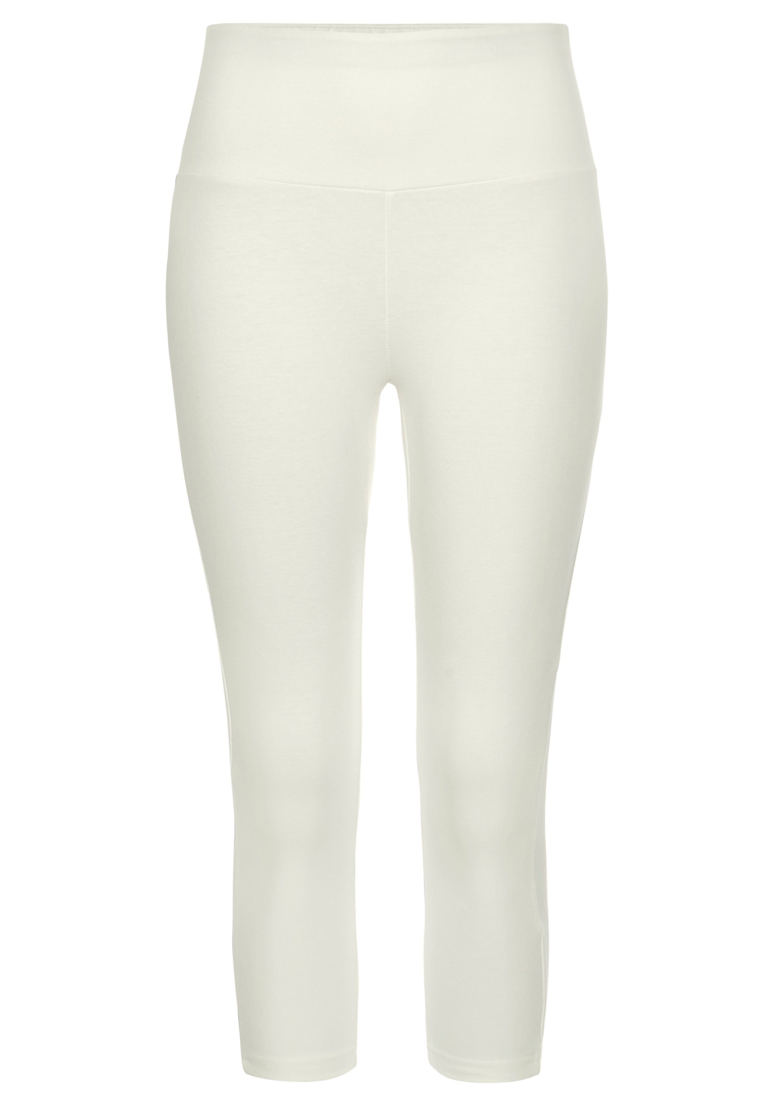 Bündchen, mit weichem breitem offwhite LASCANA Caprileggings Loungewear