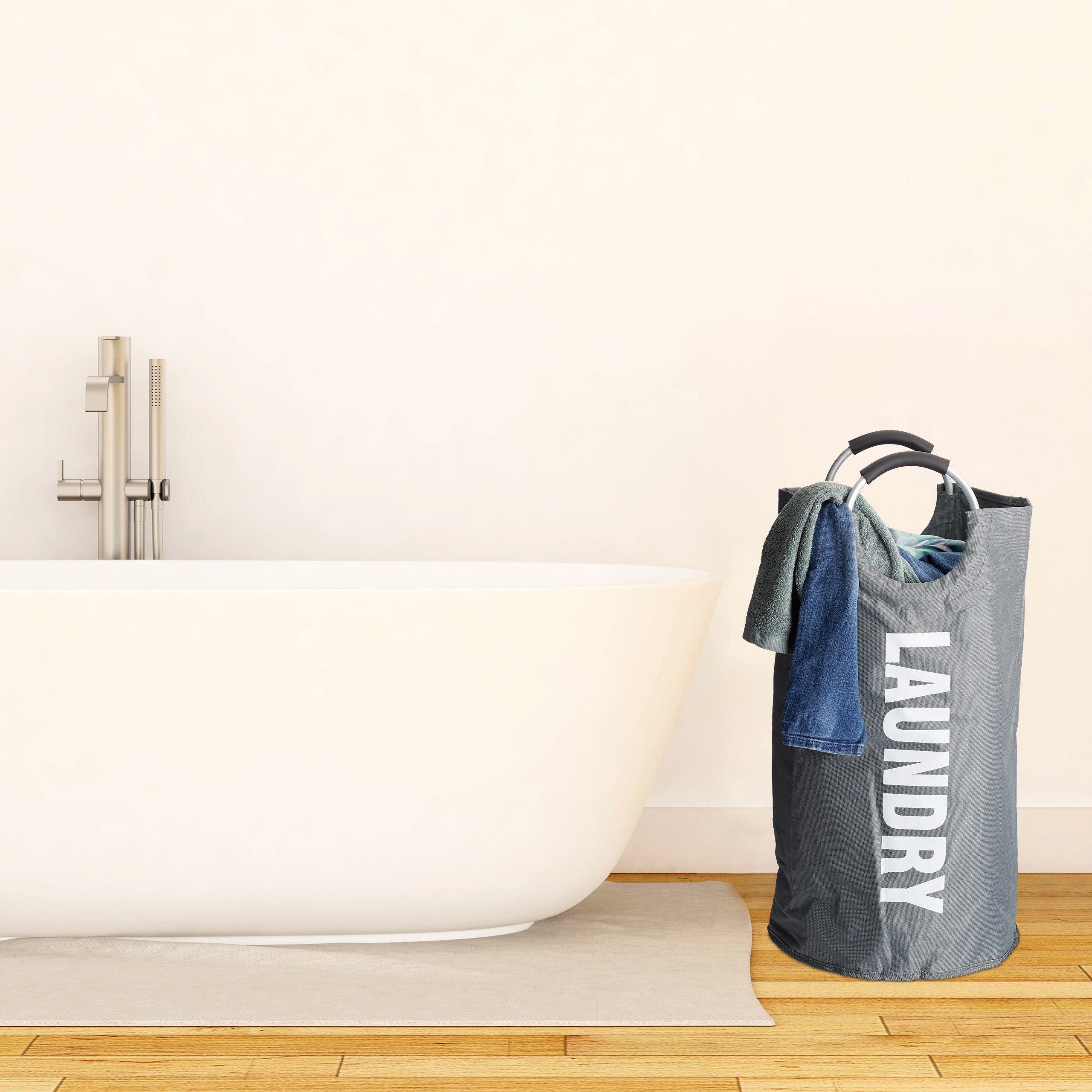 relaxdays Wäschekorb Faltbarer Wäschekorb mit Henkel, günstig online kaufen