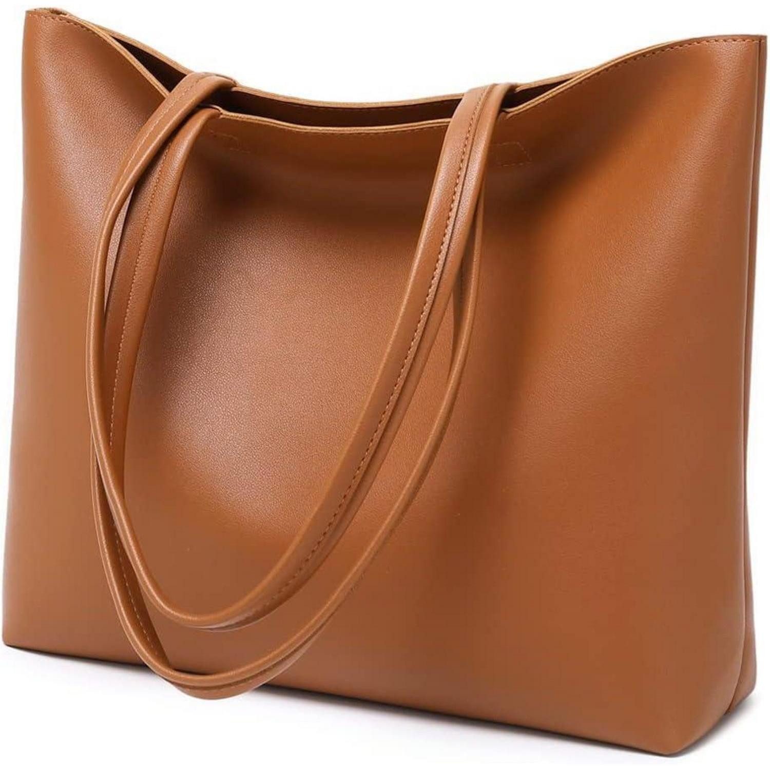 Henkeltasche Damen Henkeltaschen PU Leder Tote Shopper Bag A4 Bücher iPad