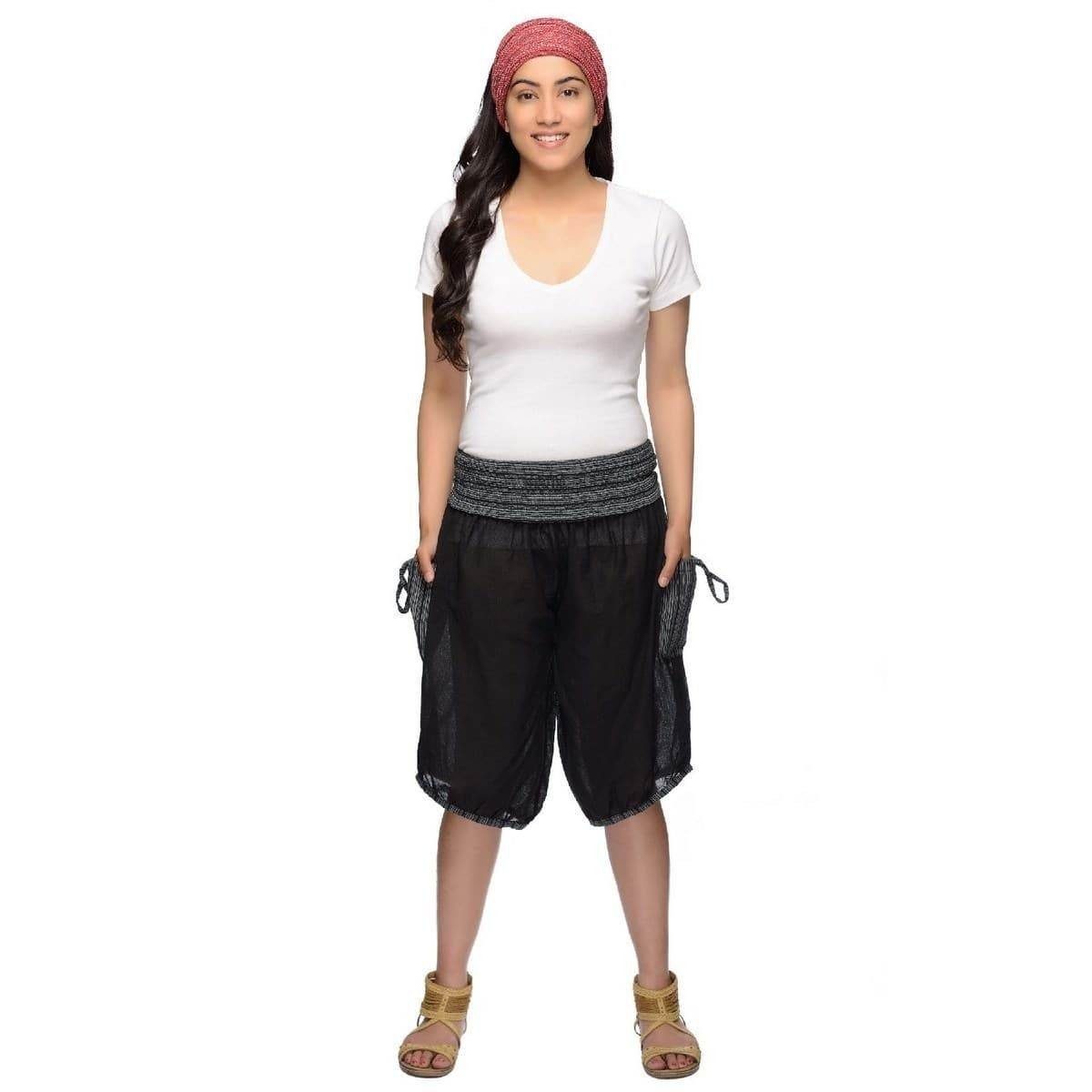 SIMANDRA Haremshose Varkala Damen Harem Short gesmokt (1-tlg) mit elastischem Bund