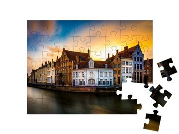 puzzleYOU Puzzle Sonnenuntergangsfoto von Brügge in Belgien, 48 Puzzleteile, puzzleYOU-Kollektionen