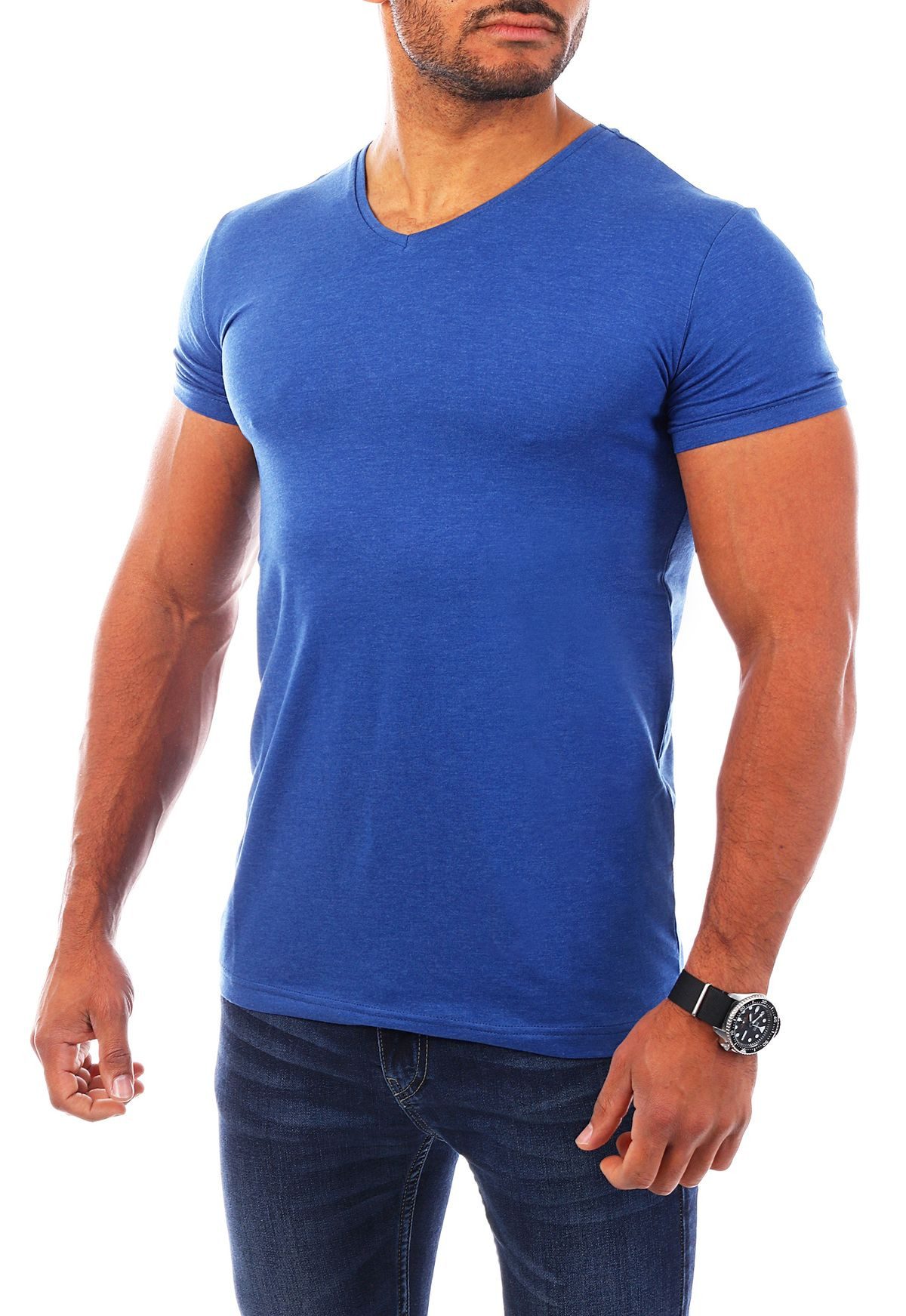 Young & Rich T-Shirt Herren Uni Basic V-neck V-Ausschnitt Unterziehshirt 17 günstig online kaufen