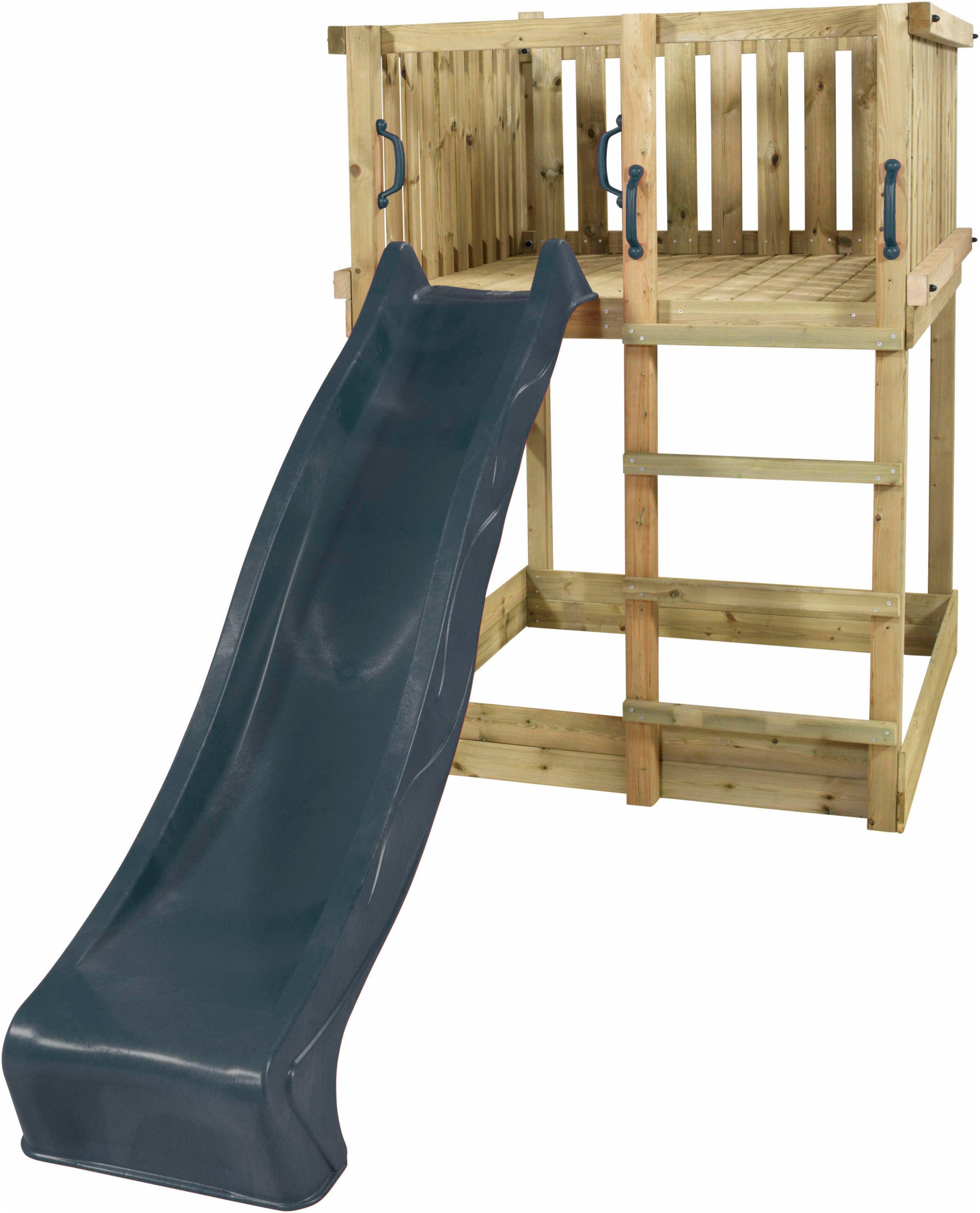 Spielturm Play inkl. grau-schwarzer Rutsche