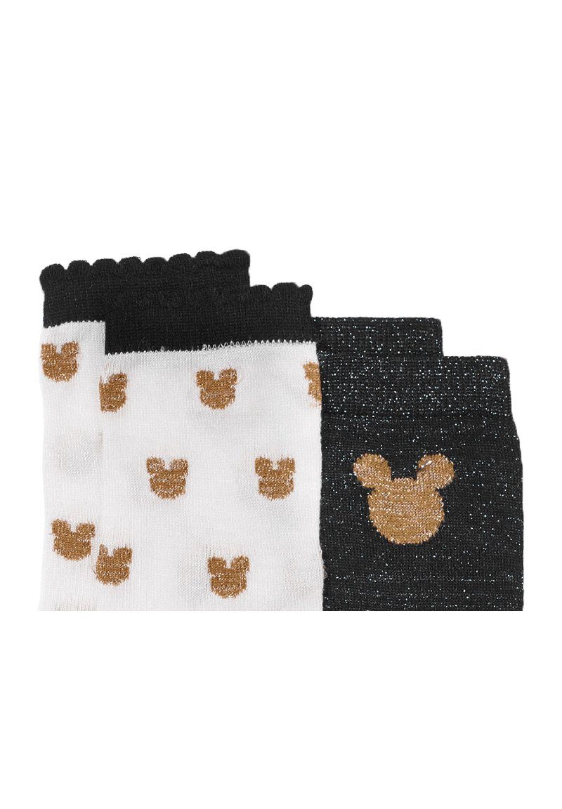 ONOMATO! Socken Mickey Mouse Socken 4er rosa/schwarz Damen Strümpfe (4-Paar) Pack