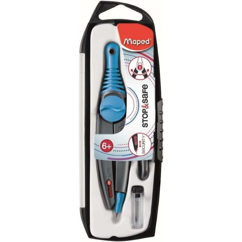 MAPED Zirkel maped Zirkel STOP&SAFE blau, lila oder rot