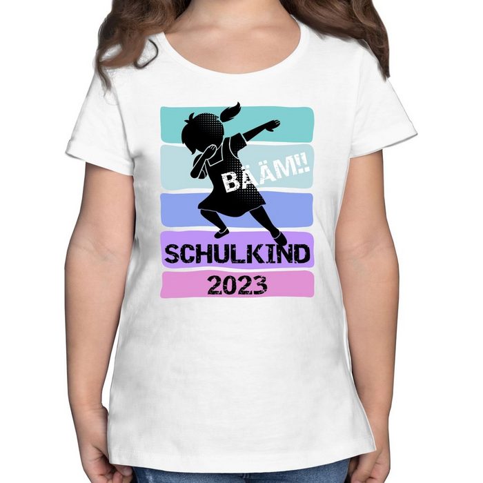 Shirtracer T-Shirt Bääm!! Schulkind 2023 Mädchen Einschulung Mädchen
