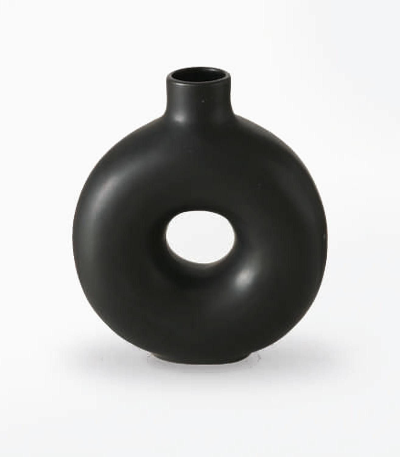 BOLTZE GRUPPE GmbH Dekovase LANYO, Vase, Schwarz, Steingut, H 20 cm (1 St)