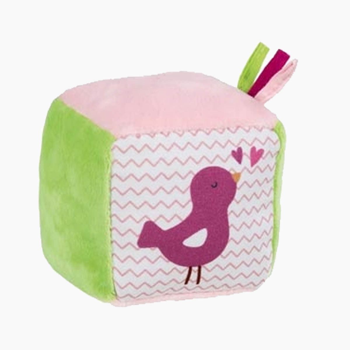 goki Greifling Würfel mit Knisterfolie Vogel und Glocke (packung, 1-tlg., set), Ein bezauberndes Spielzeug für Babys