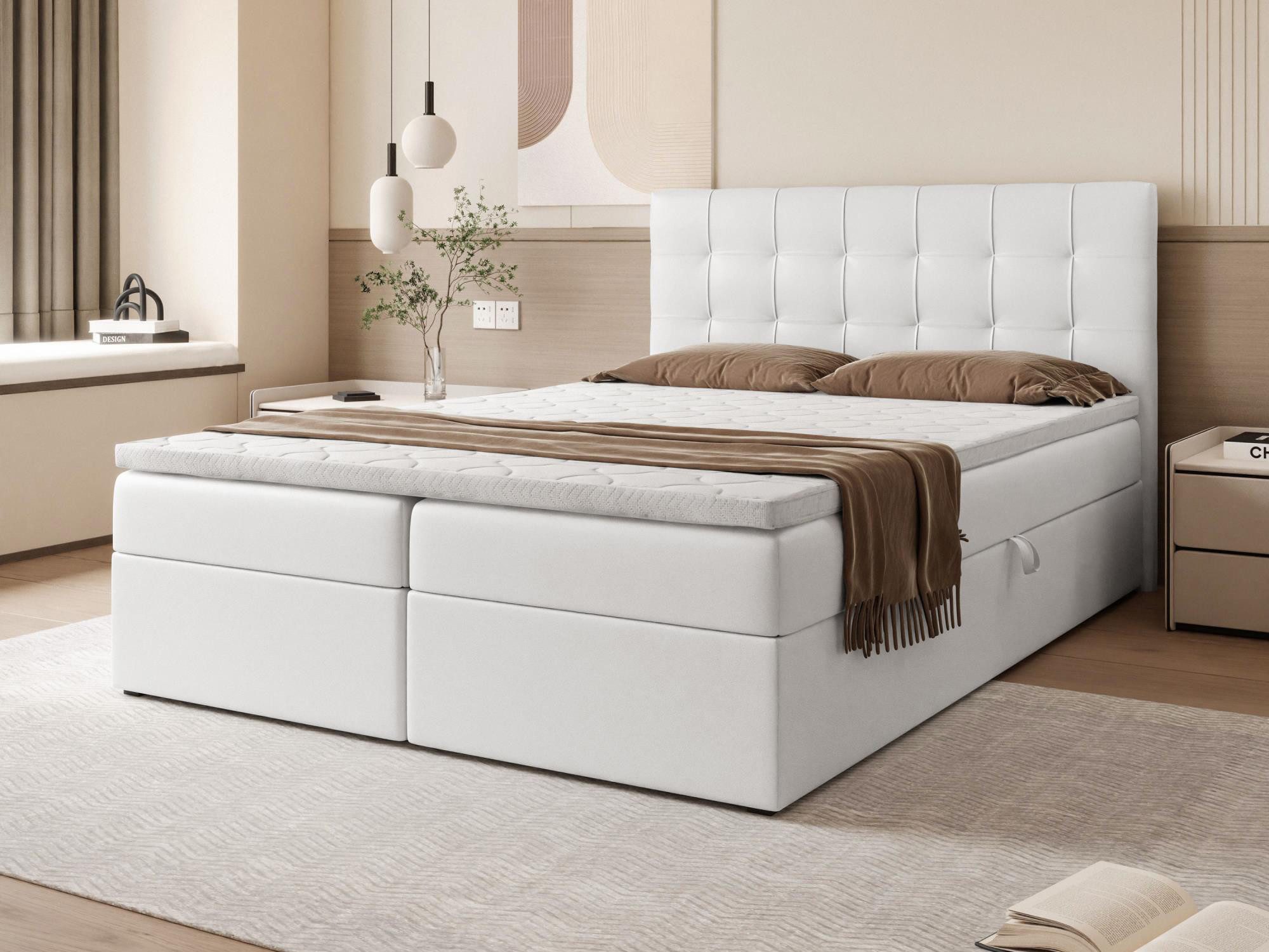 Beautysofa Boxspringbett mit Bettkasten Topiq II, günstig online kaufen