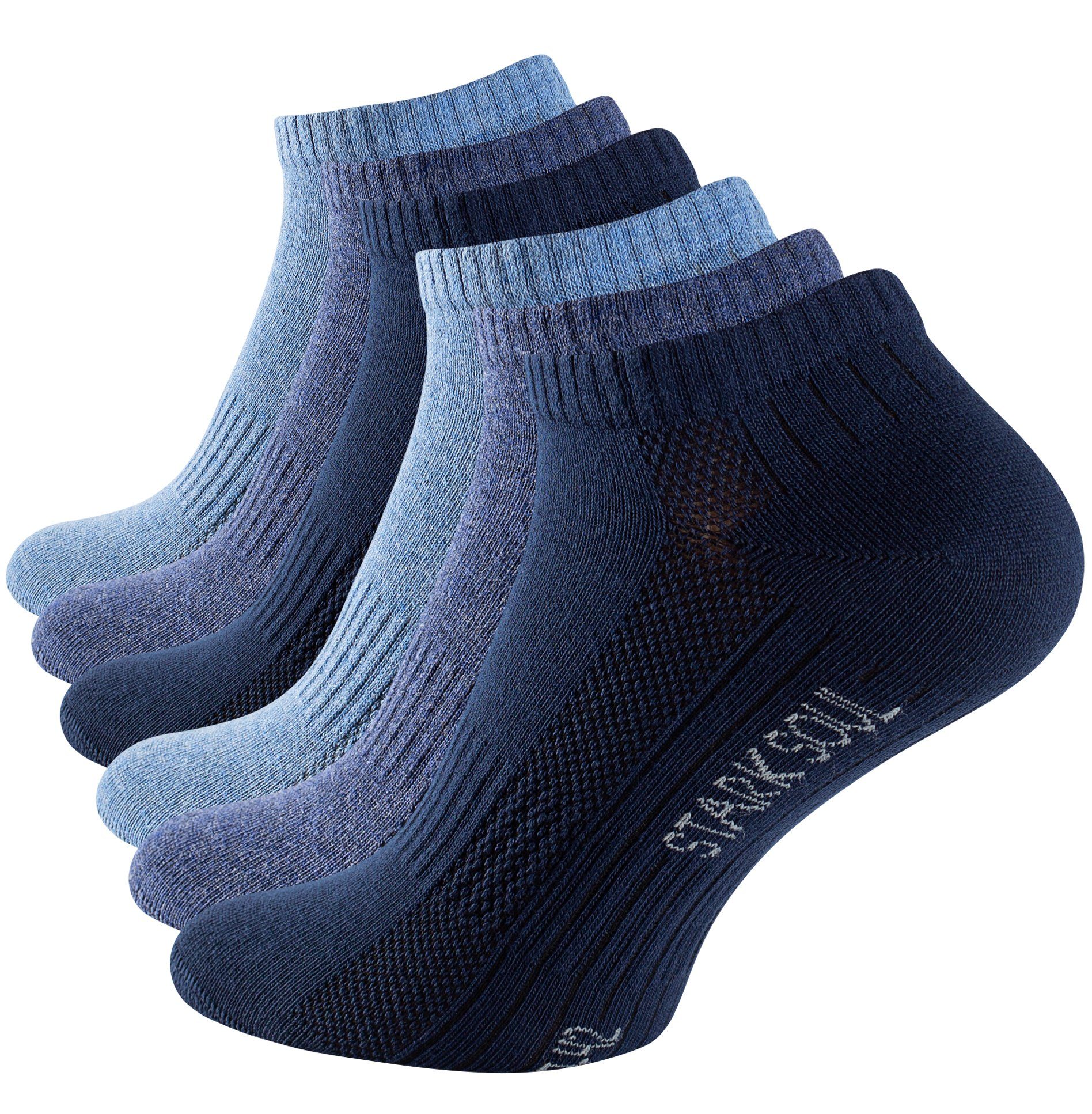 Stark Soul® Sneakersocken Sneaker Socken Mesh gekämmte Baumwolle, Premium Qualität, Unisex 6 Paar