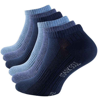 Stark Soul® Sneakersocken Sneaker Socken Mesh gekämmte Baumwolle, Premium Qualität, Unisex für Damen & Herren 6 Paar