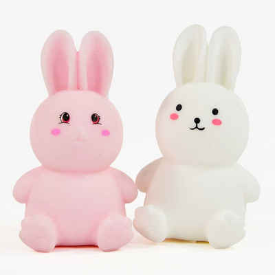 Kögler Lernspielzeug 2 x Squeeze Tier Hase weiß & rosa Antistress Knautschtier 11 cm (2-St)