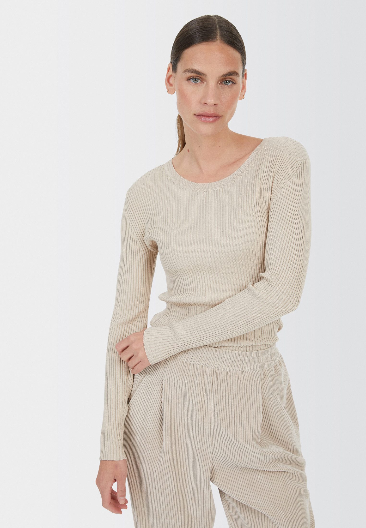 MARC AUREL Rundhalspullover in Rippen-Optik günstig online kaufen