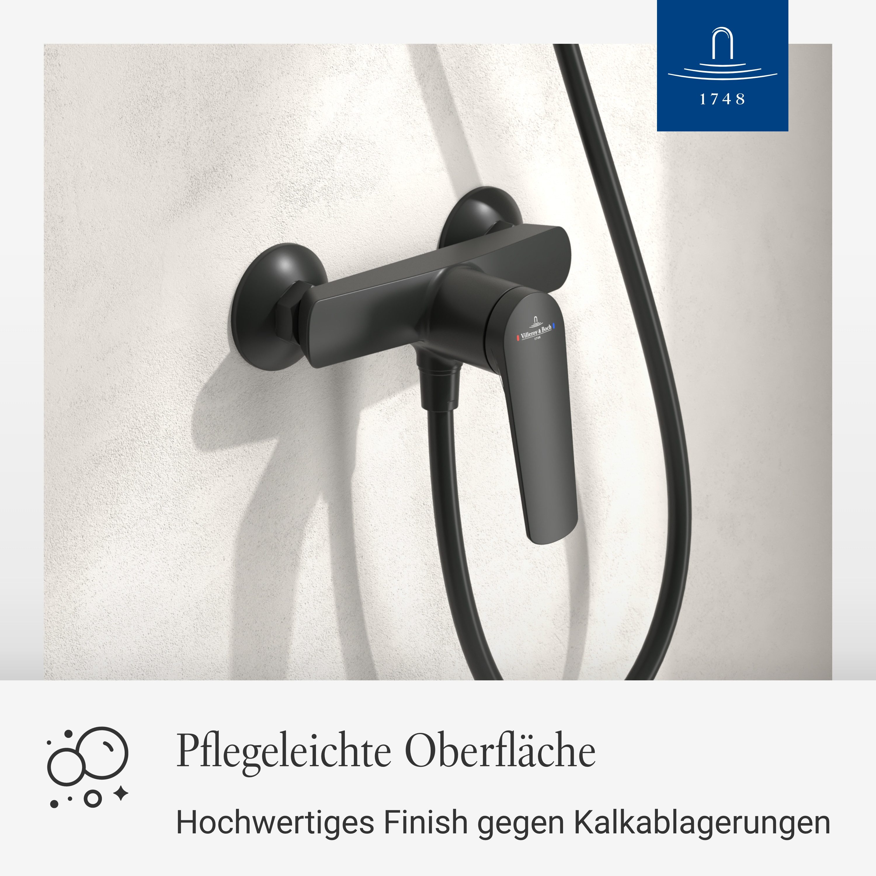 Villeroy & Boch Duscharmatur Oasis Mischbatterie Dusche mit Rückflussschutz und Keramikkartusche