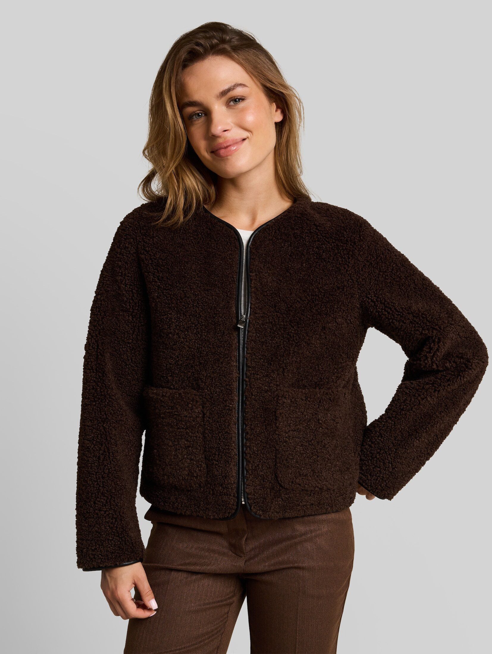 TOM TAILOR Lederimitatjacke Jacken Kunstfelljacke mit Taschen
