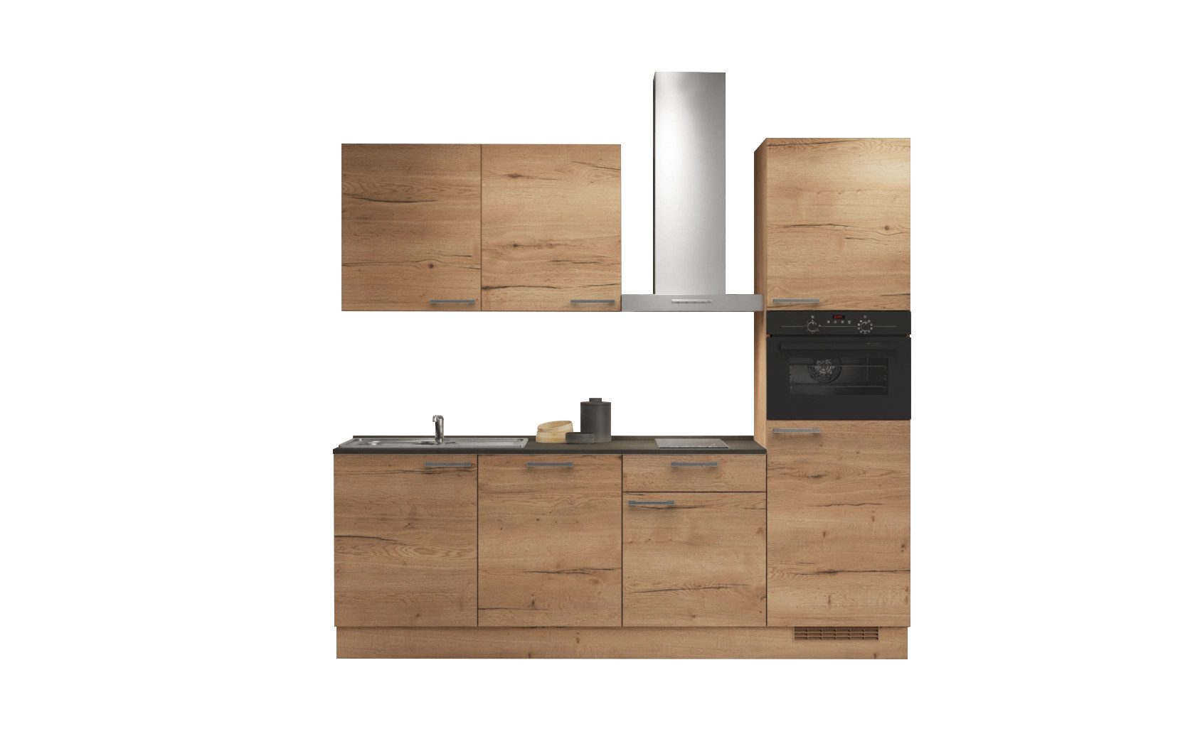 nobilia® Küchenzeile Bornholm, individuell anpassbar, gratis Küchenplanung mit Profis, (240 Breite), vormontiert, wahlw. mit E-Geräten, inkl. Lieferung