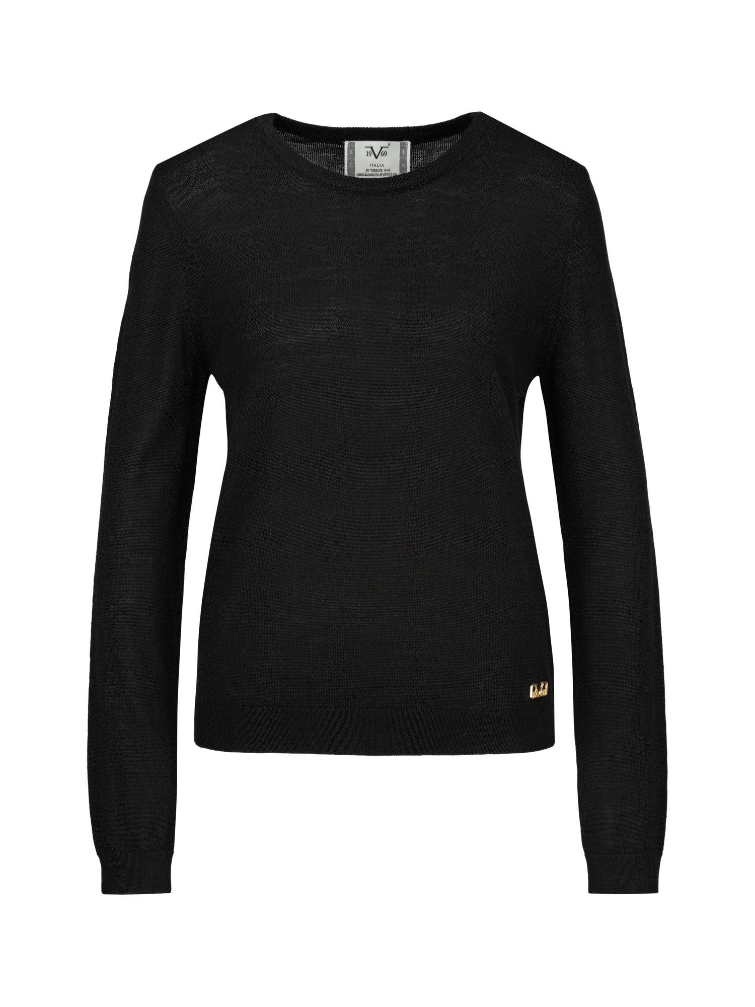 19V69 ITALIA Strickpullover Gina Damen Merinowolle, Oversize mit Rundhals