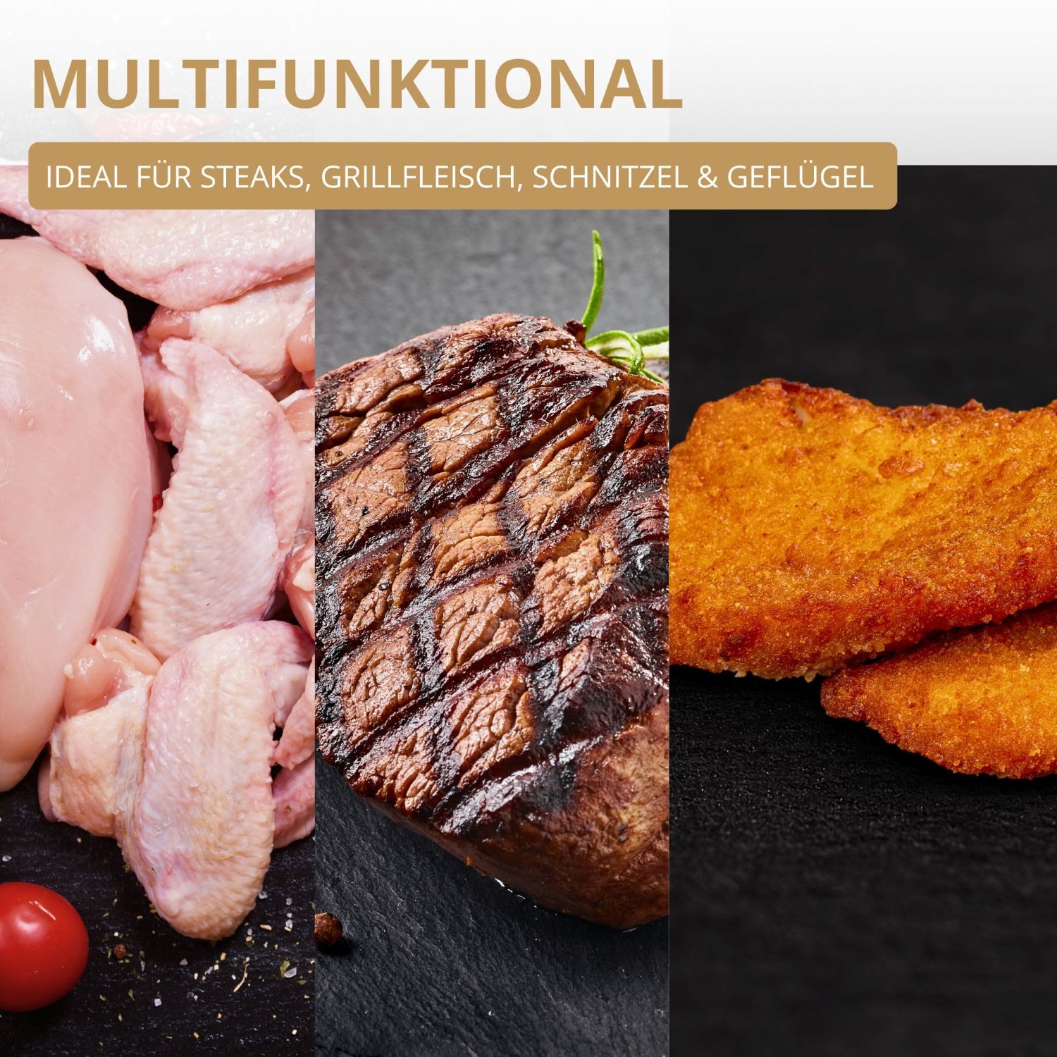 WESTMARK Fleischklopfer Steakmaster Black Edition – Doppelseitiger Fleischklopfer & Steaker, griffige Haptik, geeignet zum Steaken