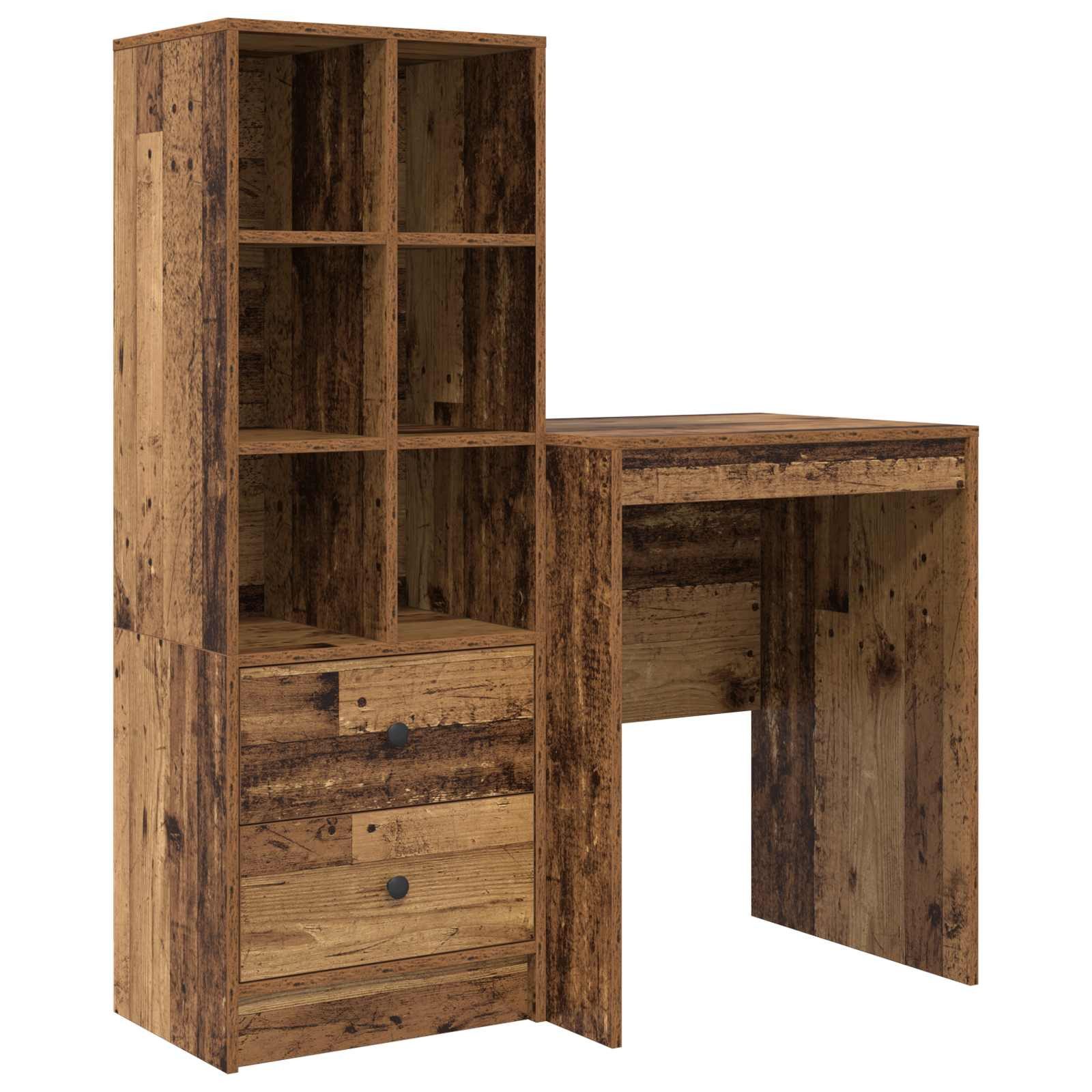vidaXL Schreibtisch Schreibtisch Altholz 105,5 x 50 x 127 cm 2 stk. (2-St)