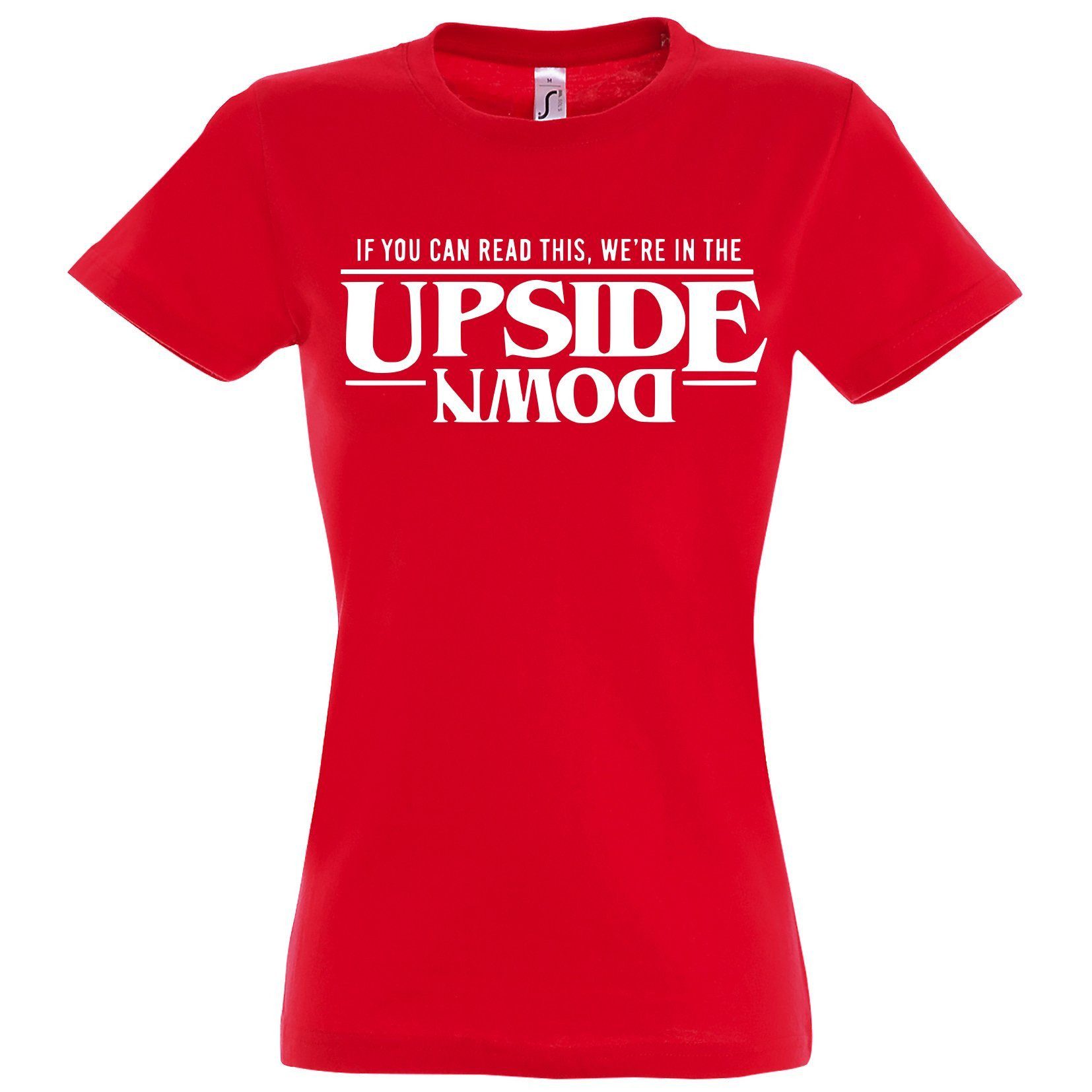 Print-Shirt Upside Down Damen T-Shirt Stranger Fun-Look