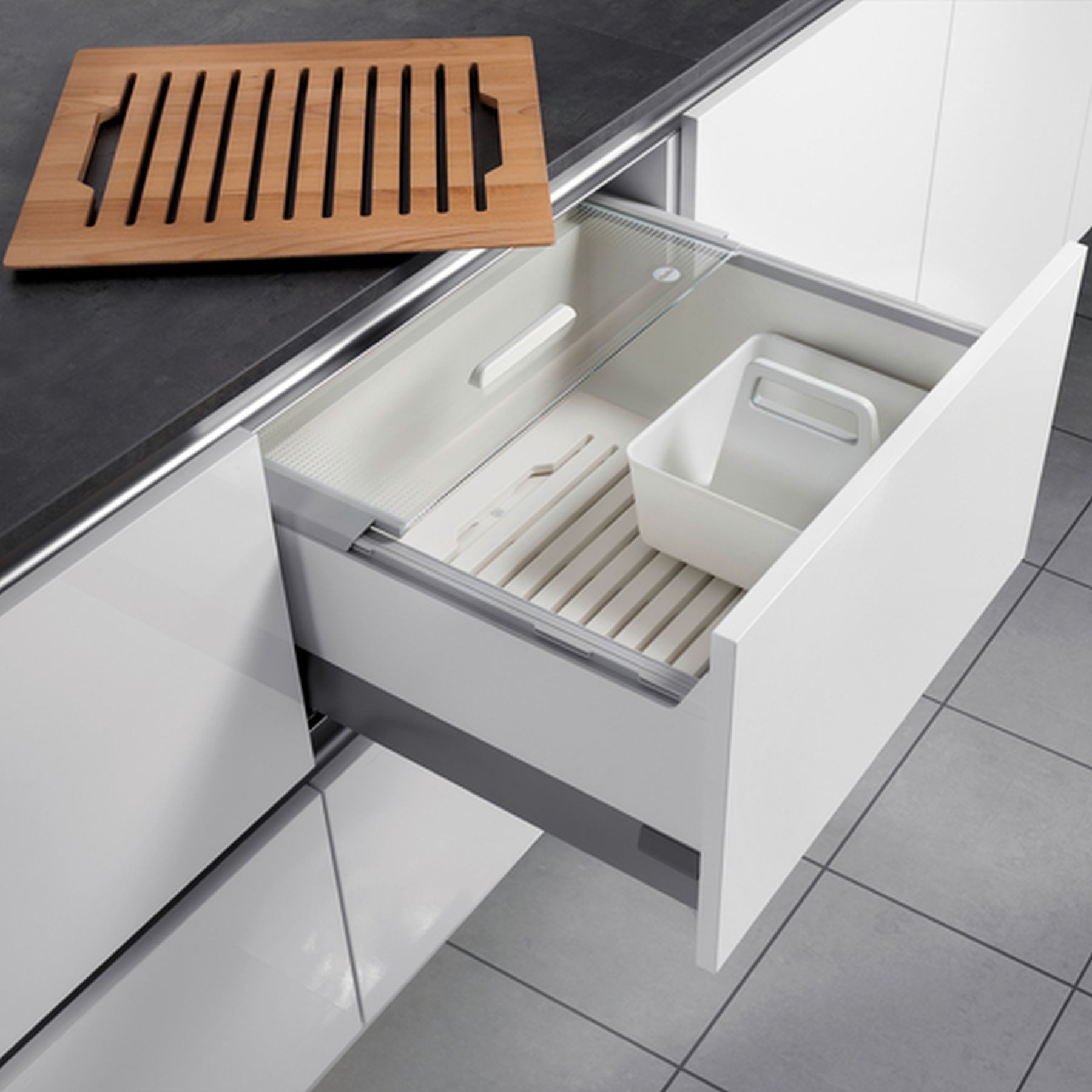 Hailo Teleskopauszug Hailo Pantry Box Chlebak Szuflada na Owoce i Warzywa Szafka od 60 cm