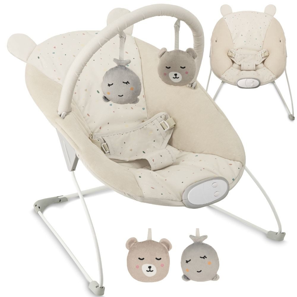 MoMi Babywippe GLOSSY, mit Vibration, Musik und Spielbogen
