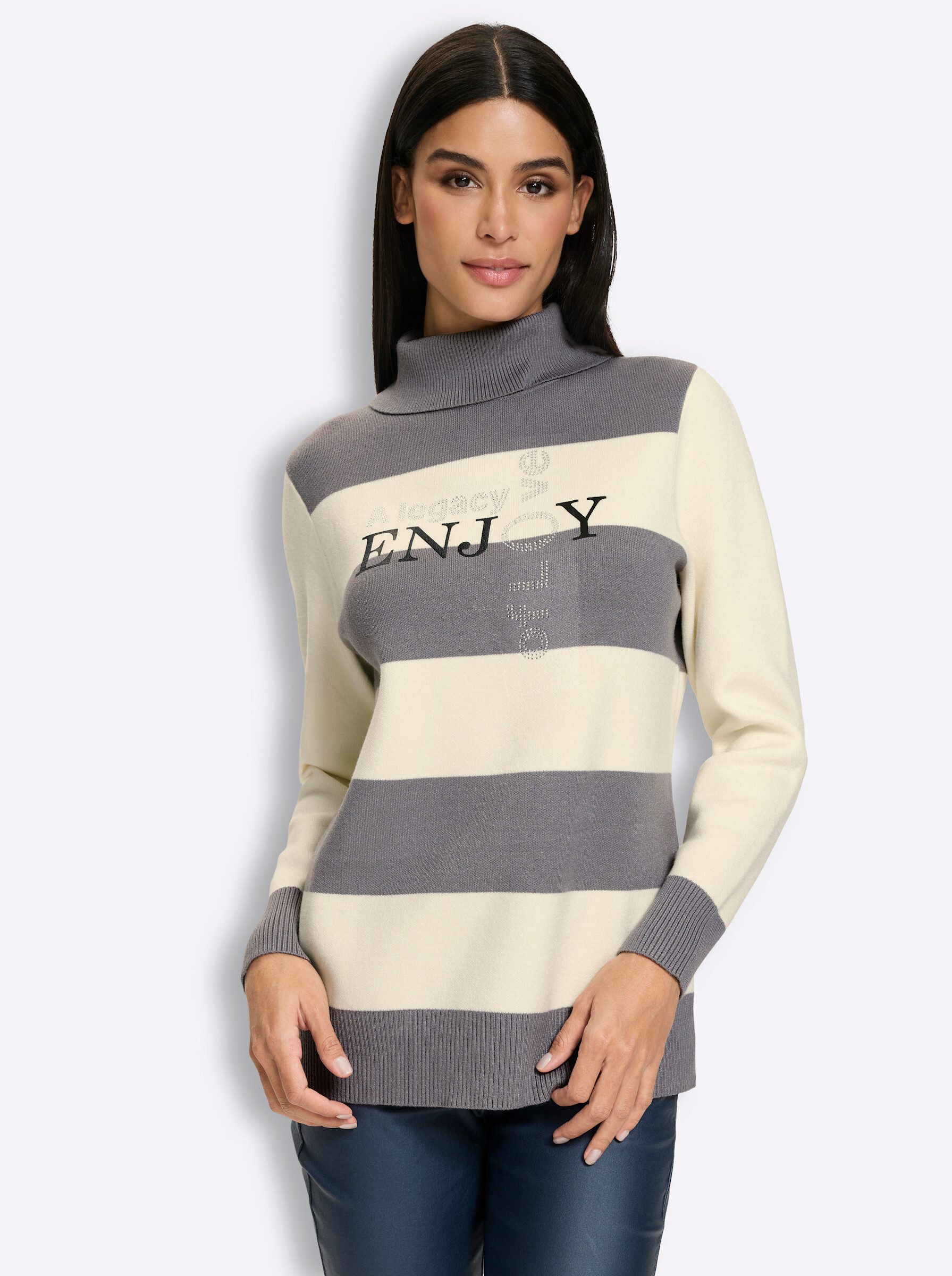 Strickpullover Pullover Langarm Milanorib, Feinstrick