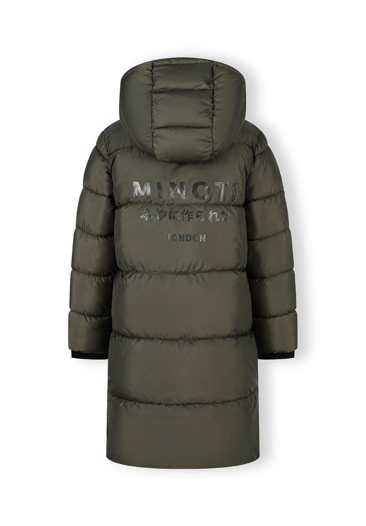 MINOTI Winterjacke Lange Steppjacke mit Kapuze und Druckknopfleiste  (2y-14y)