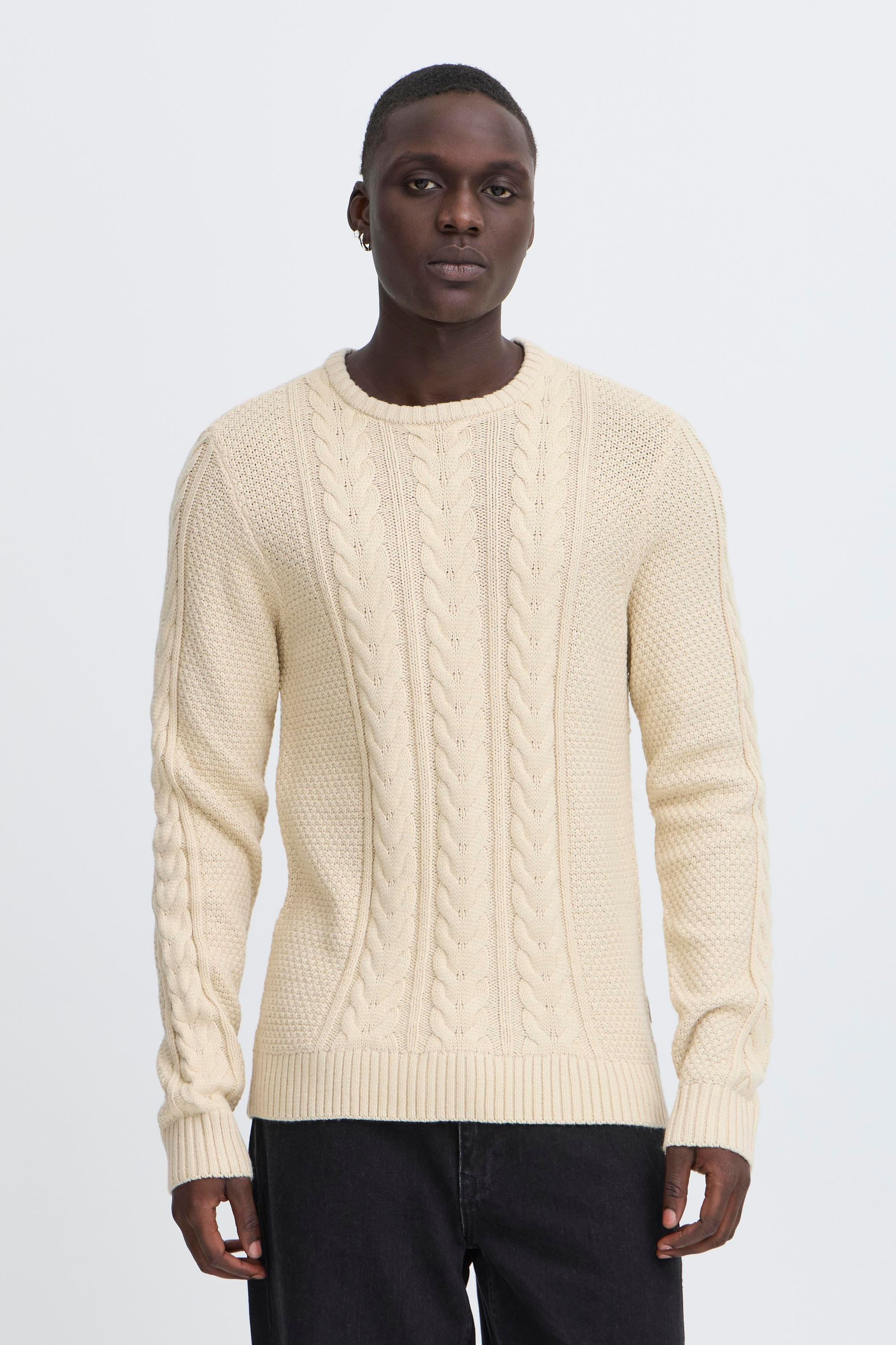 Blend Strickpullover BHBASIM Klassischer Grobstrickpullover mit Zopfmuster günstig online kaufen