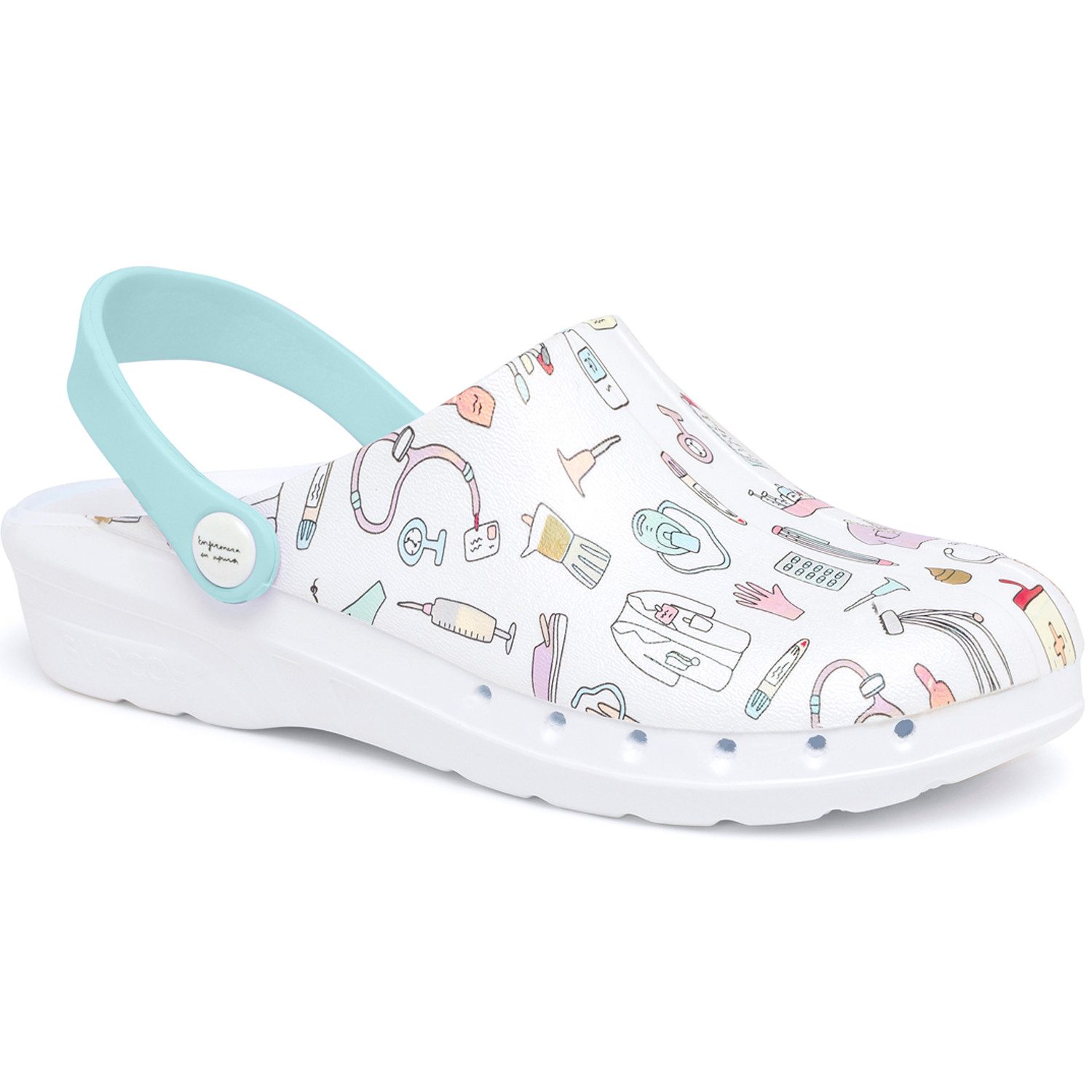 suecos Damen Clogs "ODEN+ PRINT" aquamarine Sicherheitsschuh