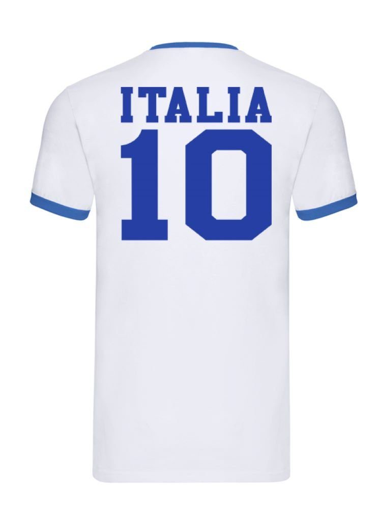 Blondie & Brownie T-Shirt Herren Trikot Italien Fußball Blau/Weiss EM Handball Sport WM Meister