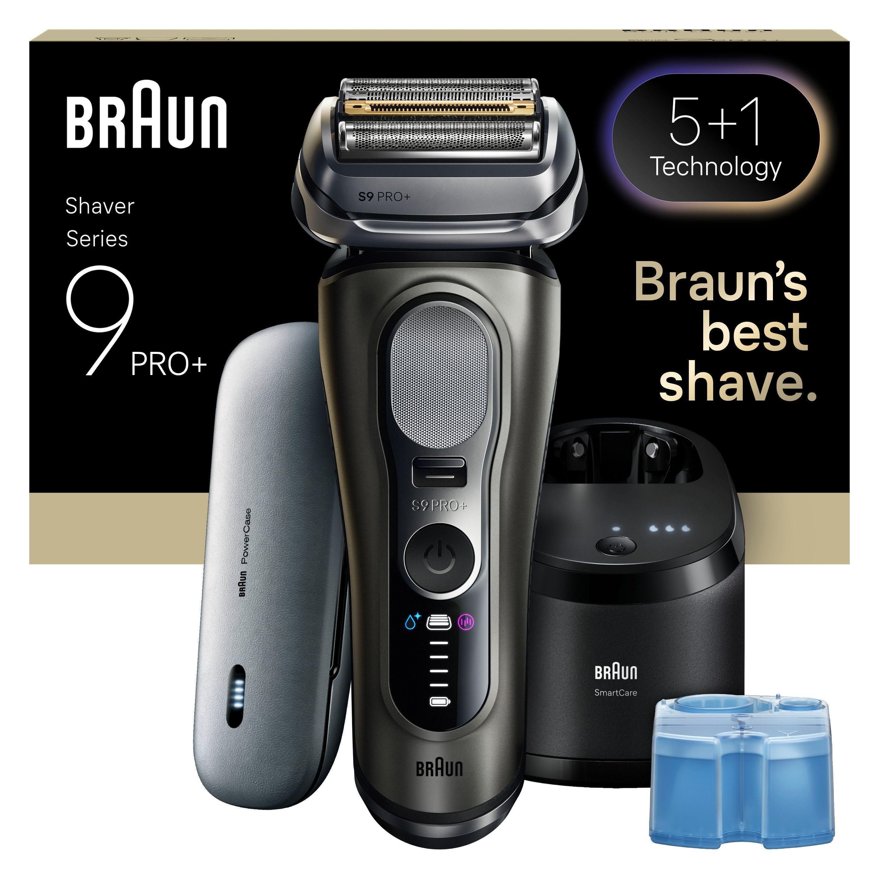 Braun Elektrorasierer Series 9 9675cc, Smart Care Center, integrierter Präzisionstrimmer, 5+1 ultradünne Präzisionsklingen, Ladeetui, 6-in-1 SmartCare Center